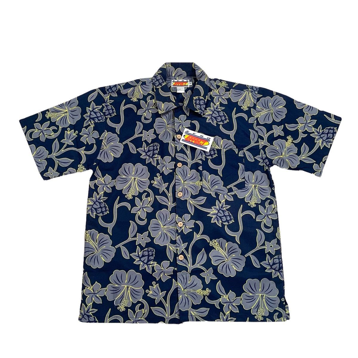 Vintage Vintage Zero Effect Blue Gray Yellow Floral Button Up Shirt Size US M / EU 48-50 / 2 - 1 Thumbnail