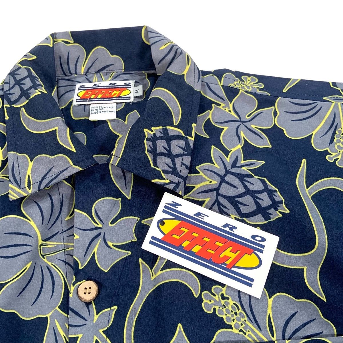 Vintage Vintage Zero Effect Blue Gray Yellow Floral Button Up Shirt Size US M / EU 48-50 / 2 - 3 Thumbnail