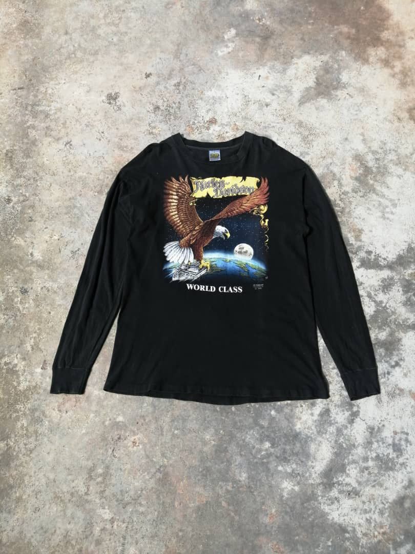 Harley Davidson × Vintage Vintage 3D Emblem 90s Harley Davidson Long Sleeve T-Shirt Size US L / EU 52-54 / 3 - 1 Thumbnail