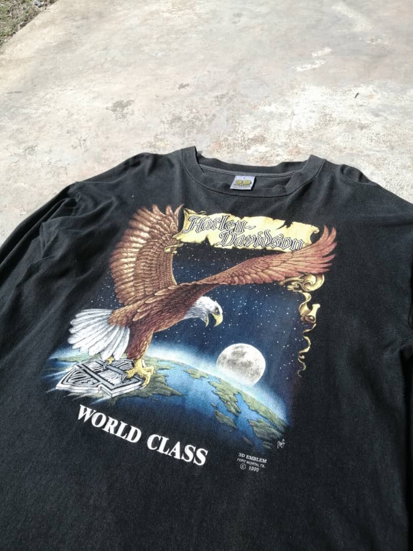 Harley Davidson × Vintage Vintage 3D Emblem 90s Harley Davidson Long Sleeve T-Shirt Size US L / EU 52-54 / 3 - 3 Thumbnail