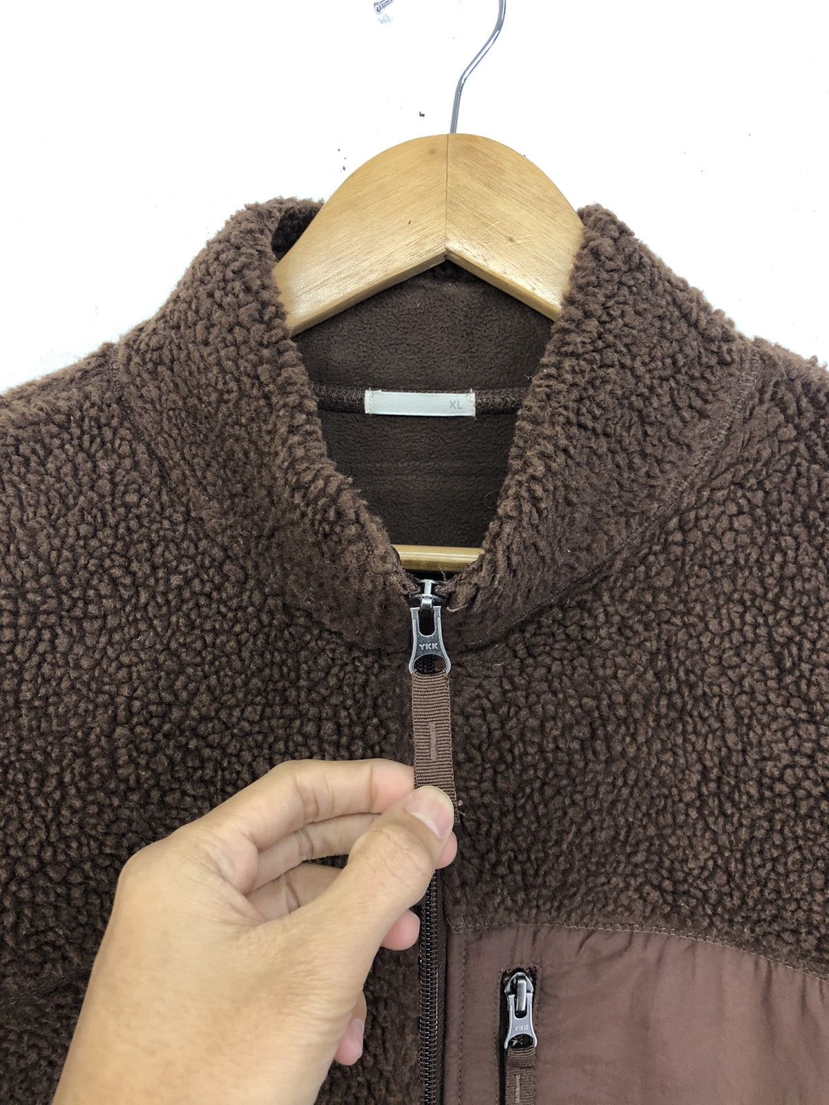 GU Japanese Gu Deep Pile Fleece Brown Jacket Size US XL / EU 56 / 4 - 4 Thumbnail