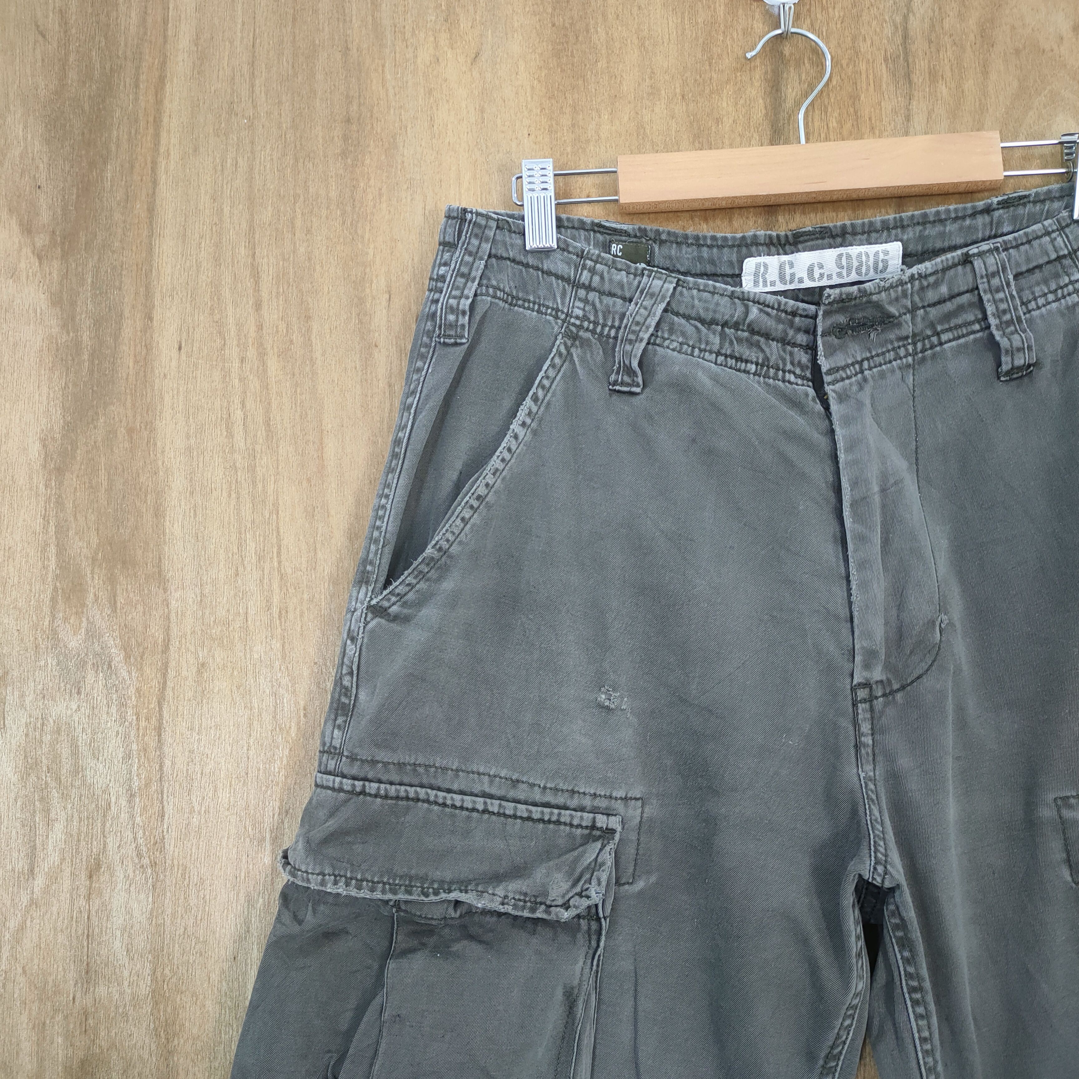 Japanese Brand VINTAGE RCC FADED DISTRESSED CARGO PANTS Size US 32 / EU 48 - 4 Thumbnail