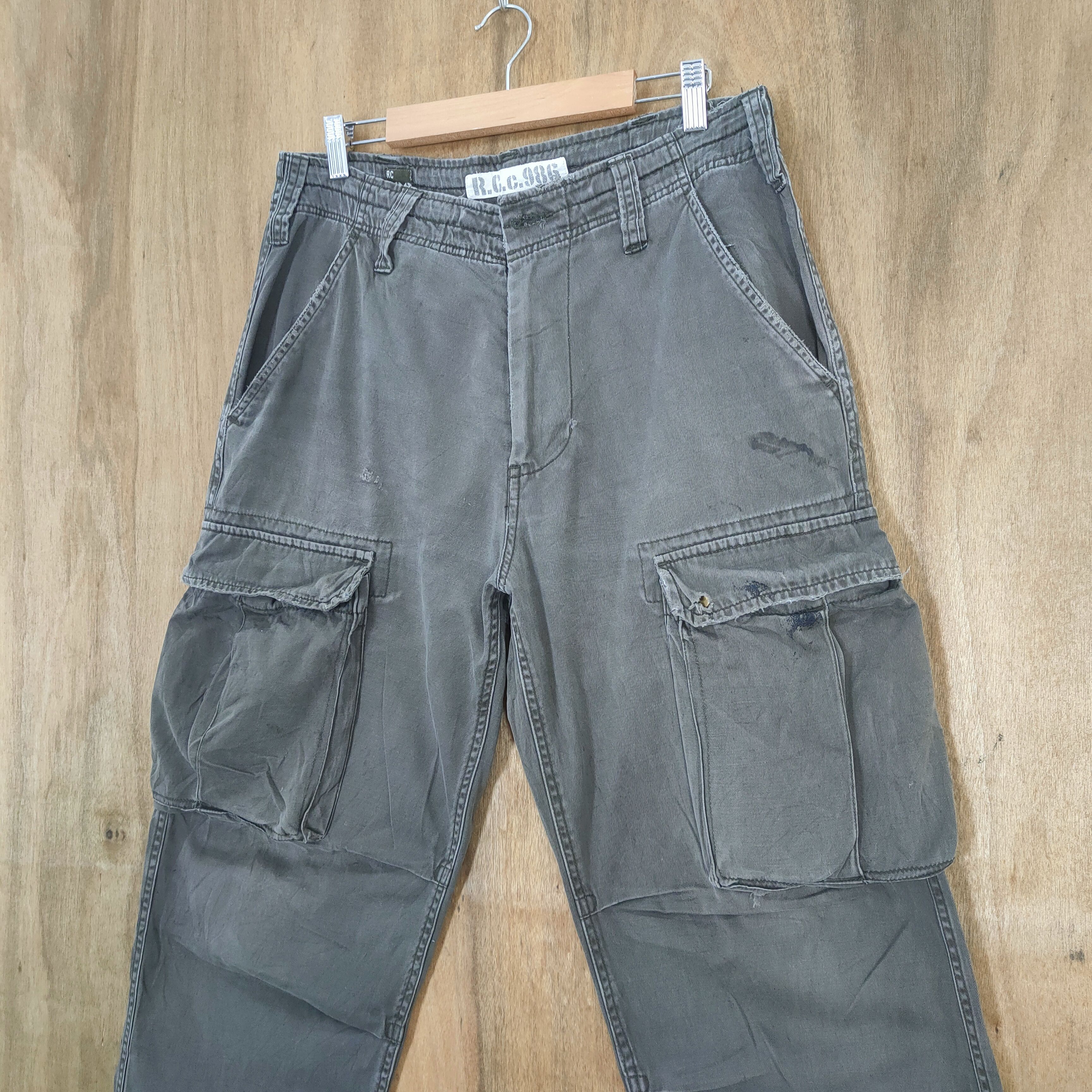 Japanese Brand VINTAGE RCC FADED DISTRESSED CARGO PANTS Size US 32 / EU 48 - 8 Thumbnail