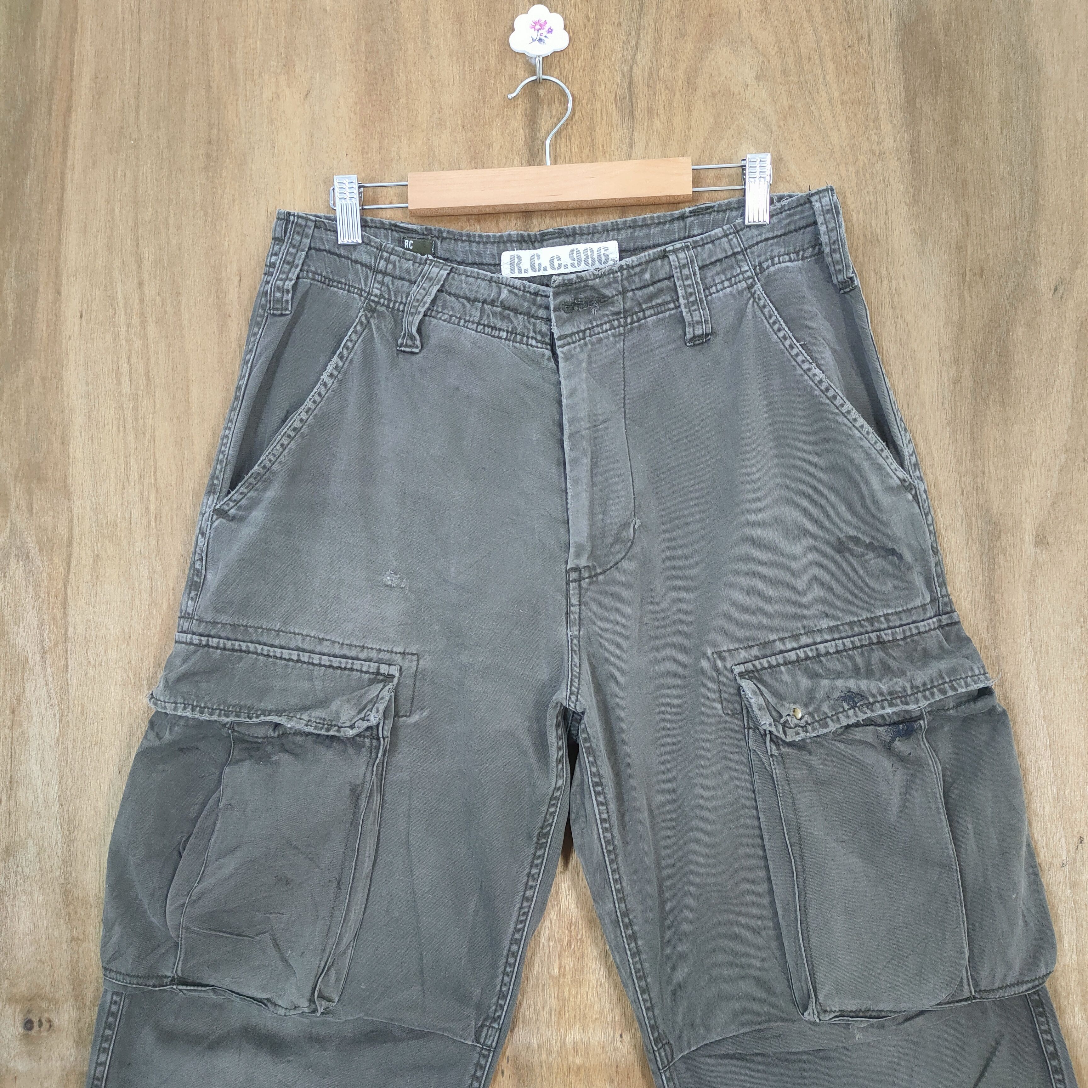 Japanese Brand VINTAGE RCC FADED DISTRESSED CARGO PANTS Size US 32 / EU 48 - 2 Thumbnail