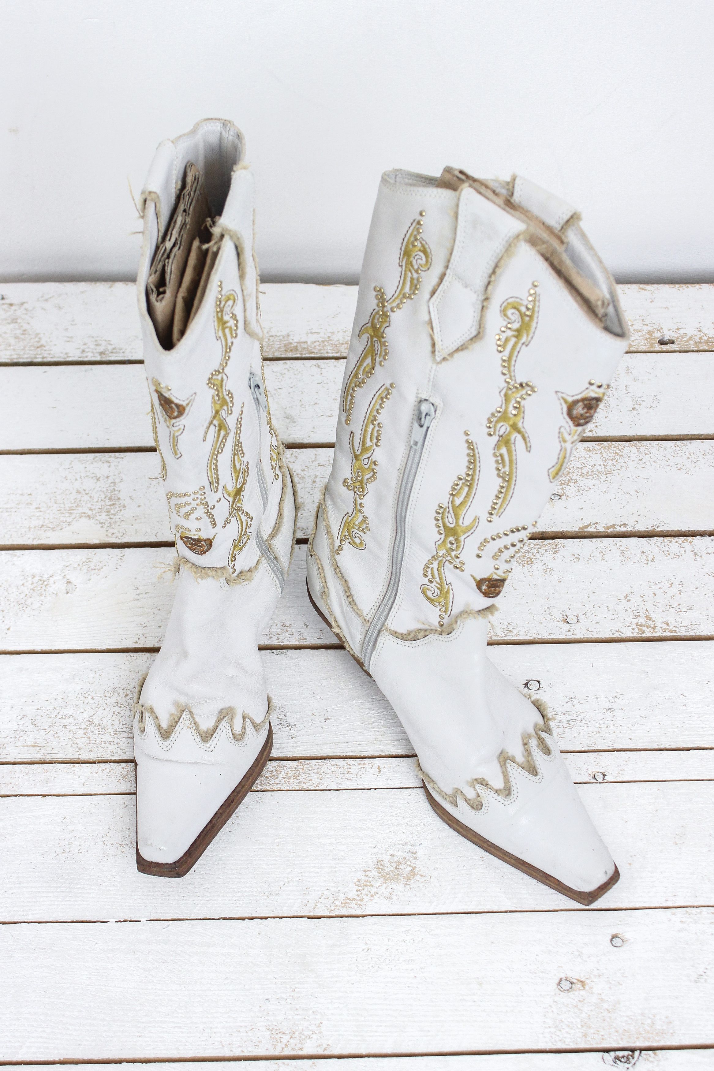Cowboy Equipment × Vintage × Western Rise Cowboy EU 36 Leather US 5 Boots Shoes Heels Western UK 3 Size US 5.5 / IT 35.5 - 2 Thumbnail