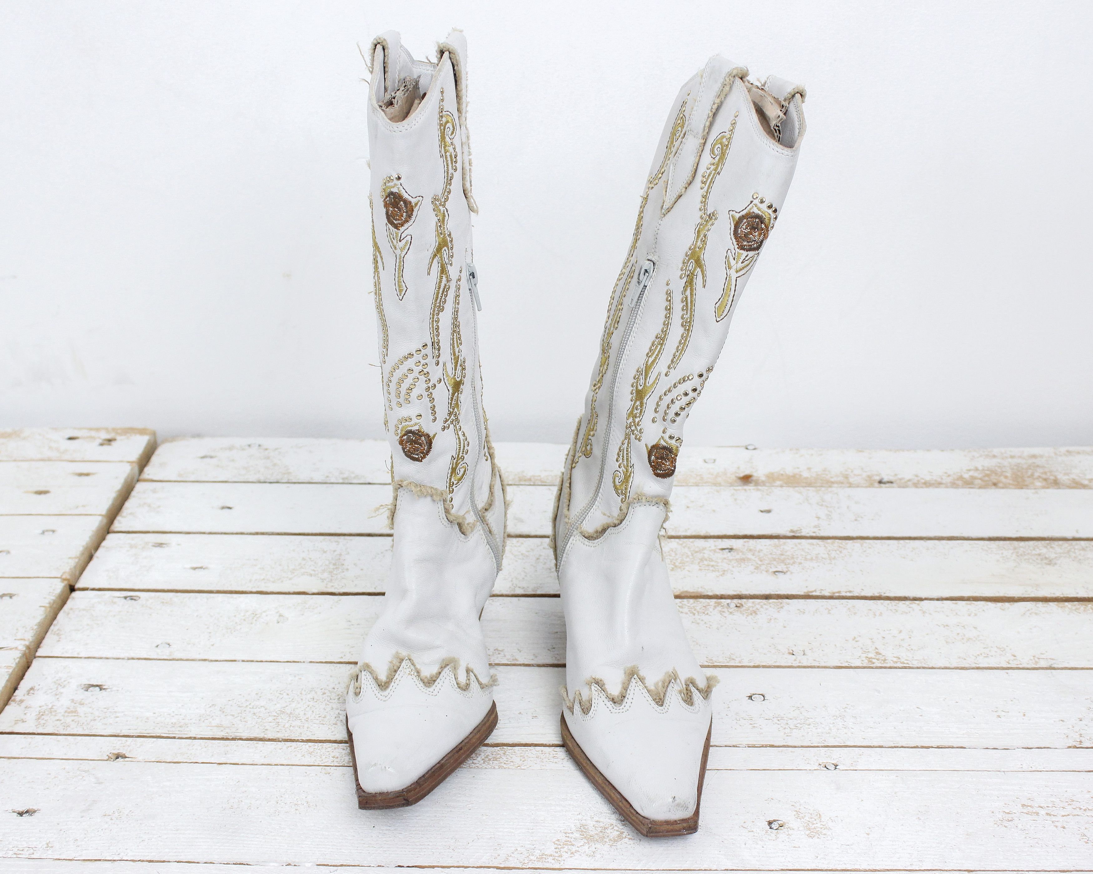 Cowboy Equipment × Vintage × Western Rise Cowboy EU 36 Leather US 5 Boots Shoes Heels Western UK 3 Size US 5.5 / IT 35.5 - 4 Thumbnail