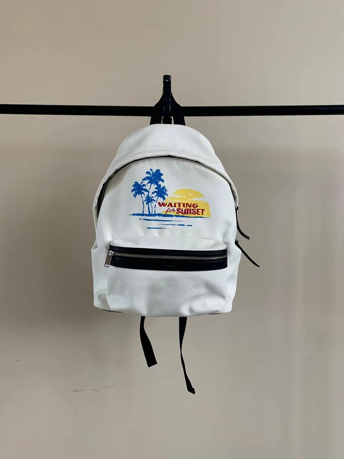 Saint Laurent Paris Waiting For Sunset City Back Pack in Ivory Size ONE SIZE - 1 Thumbnail