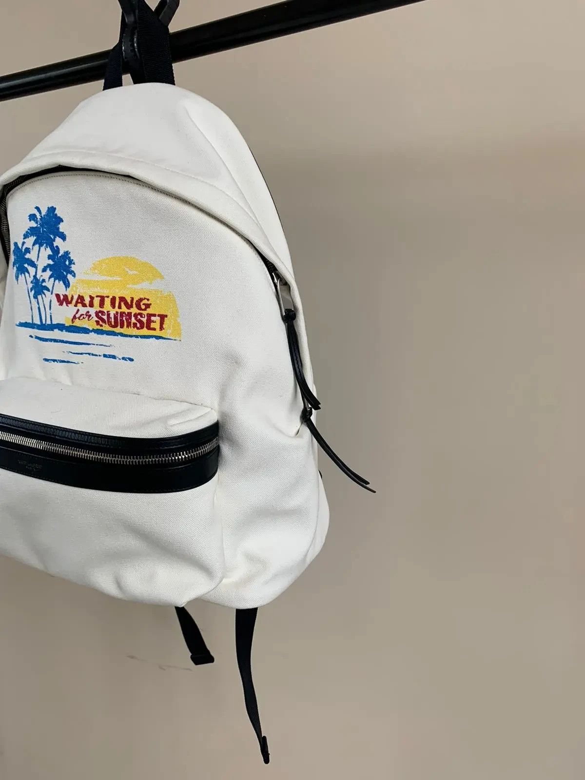 Saint Laurent Paris Waiting For Sunset City Back Pack in Ivory Size ONE SIZE - 7 Thumbnail
