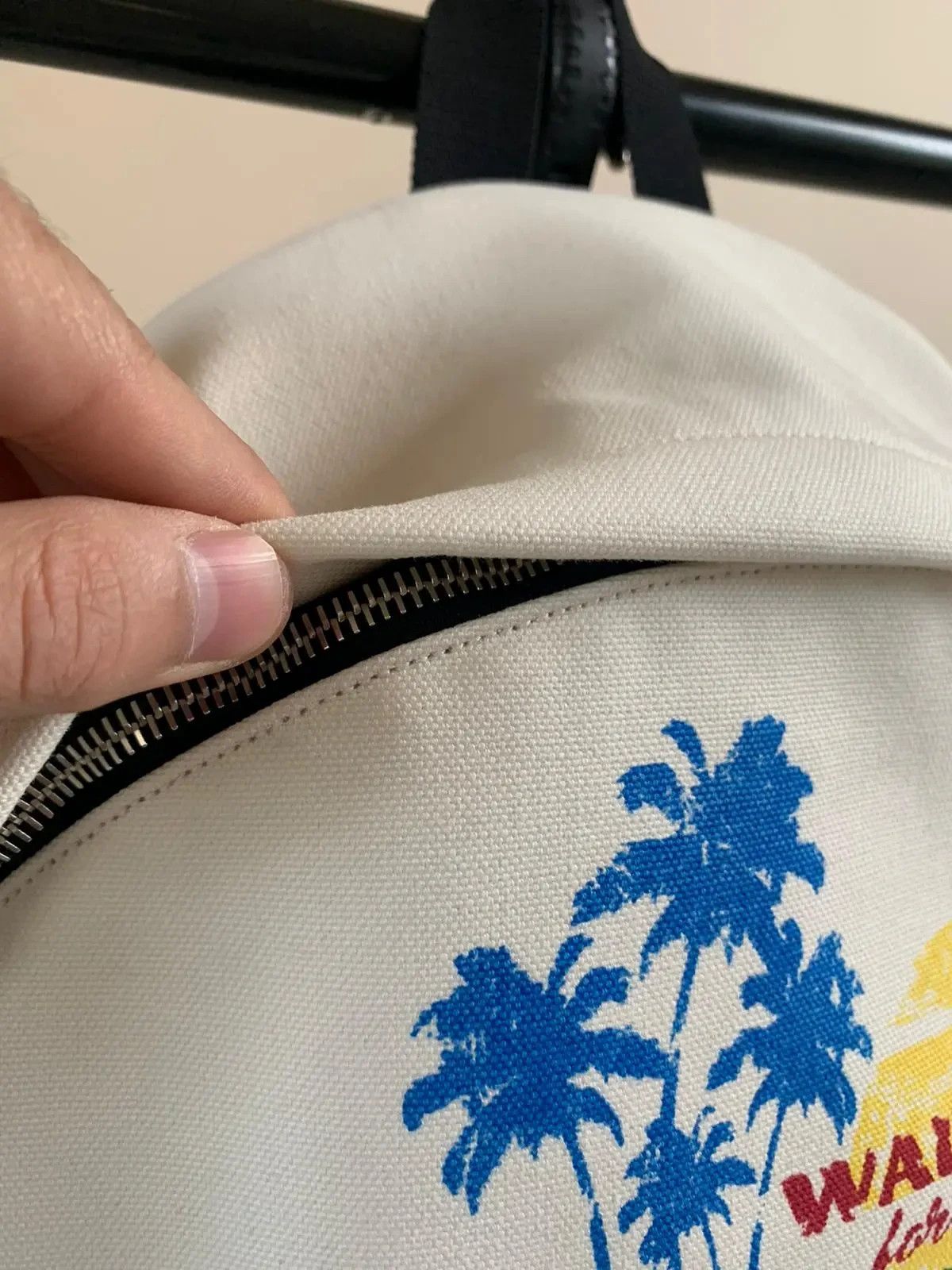 Saint Laurent Paris Waiting For Sunset City Back Pack in Ivory Size ONE SIZE - 12 Thumbnail