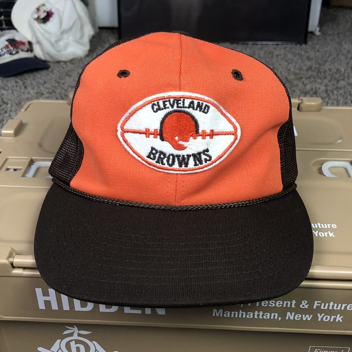 NFL × Sports Specialties × Vintage Vintage 80s Sports Specialties Cleveland Browns Trucker Hat Size ONE SIZE - 1 Thumbnail