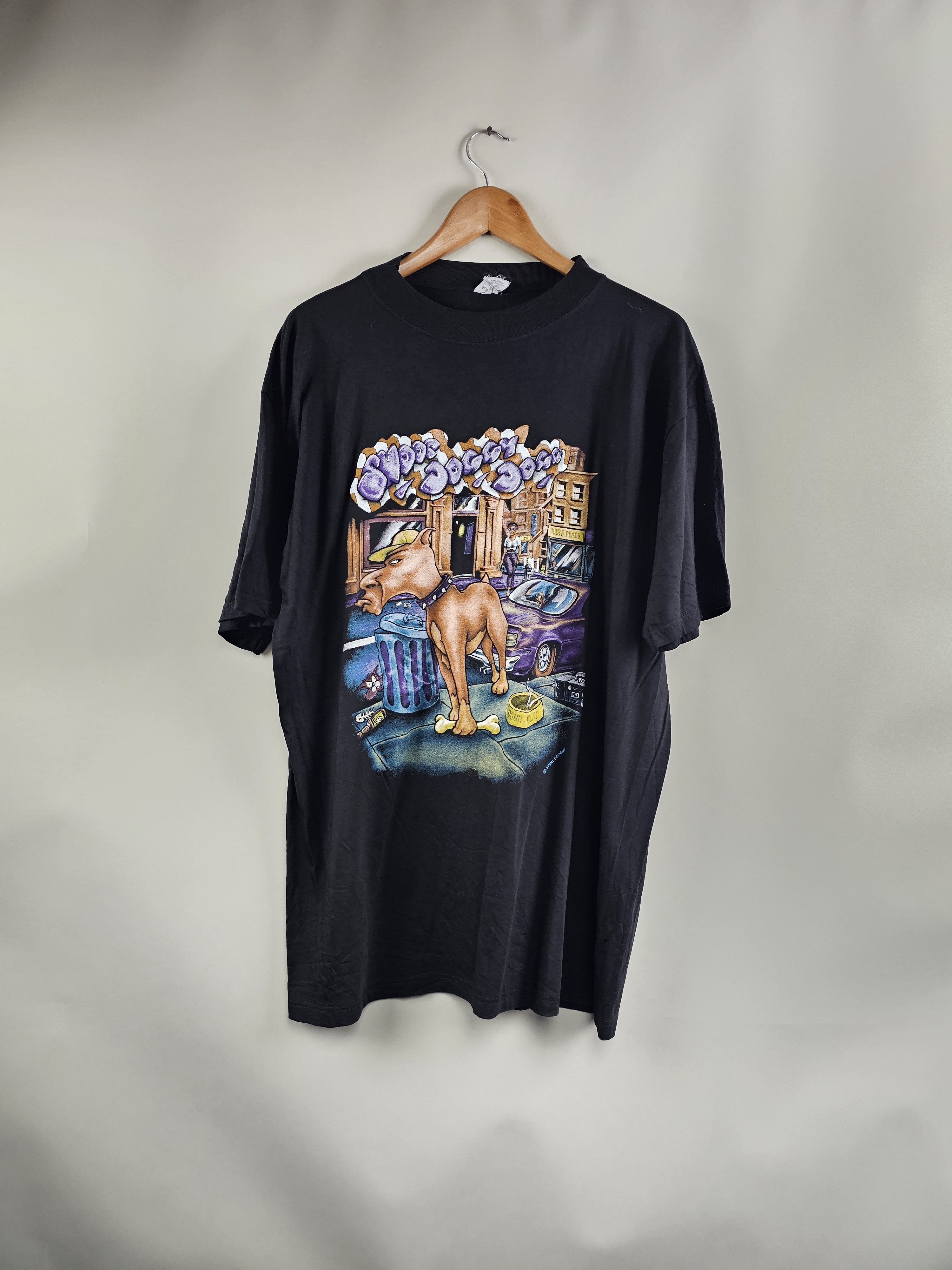 Image of Band Tees x Snoop Dogg 90's Snoop Dogg Beware The Dogg in Black, Men's (Size XL)