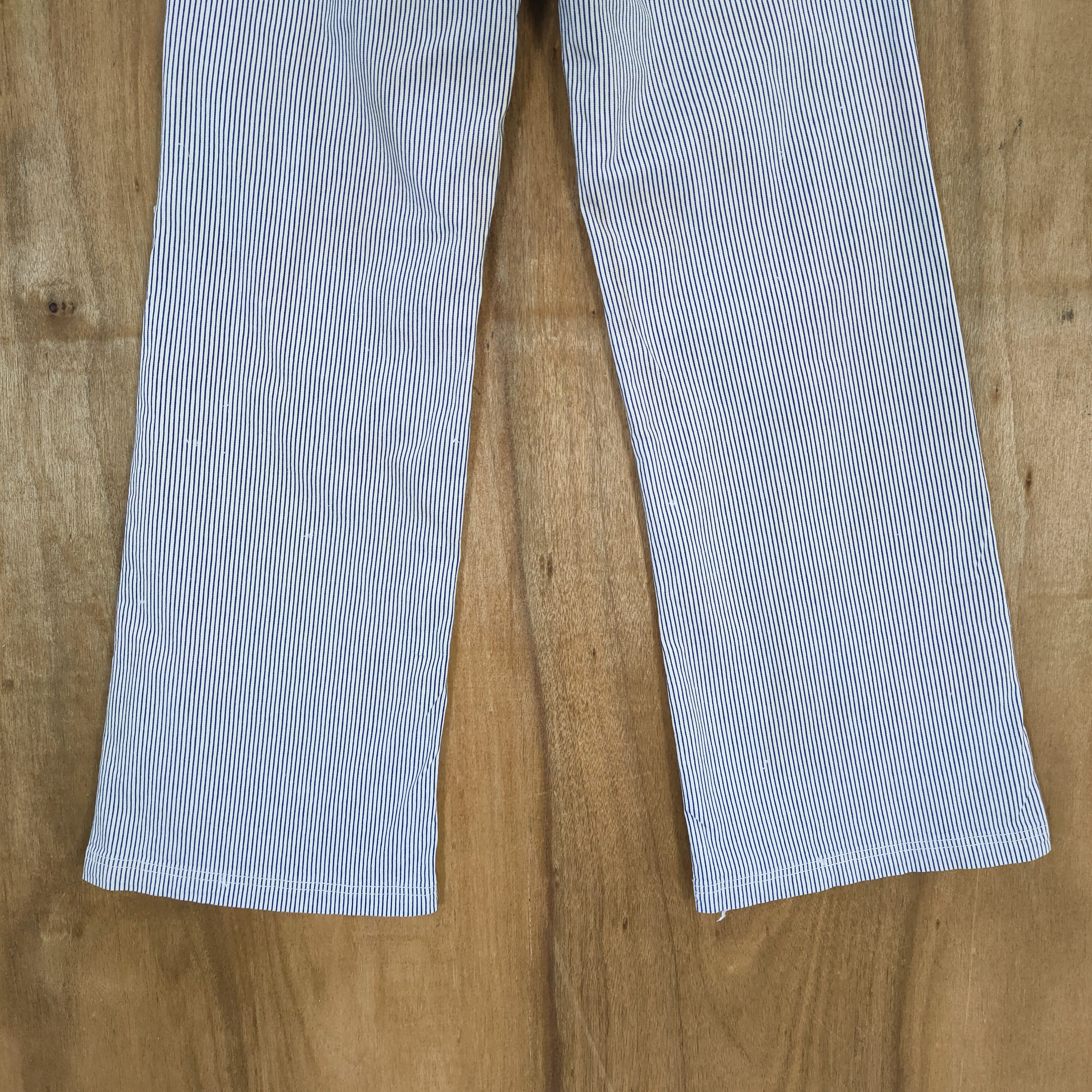 Japanese Brand × OVER THE STRiPES KOJI TACHIYAMA HICKORY STRIPE FADED LOWRISE FLARE PANTS Size US 32 / EU 48 - 10 Thumbnail