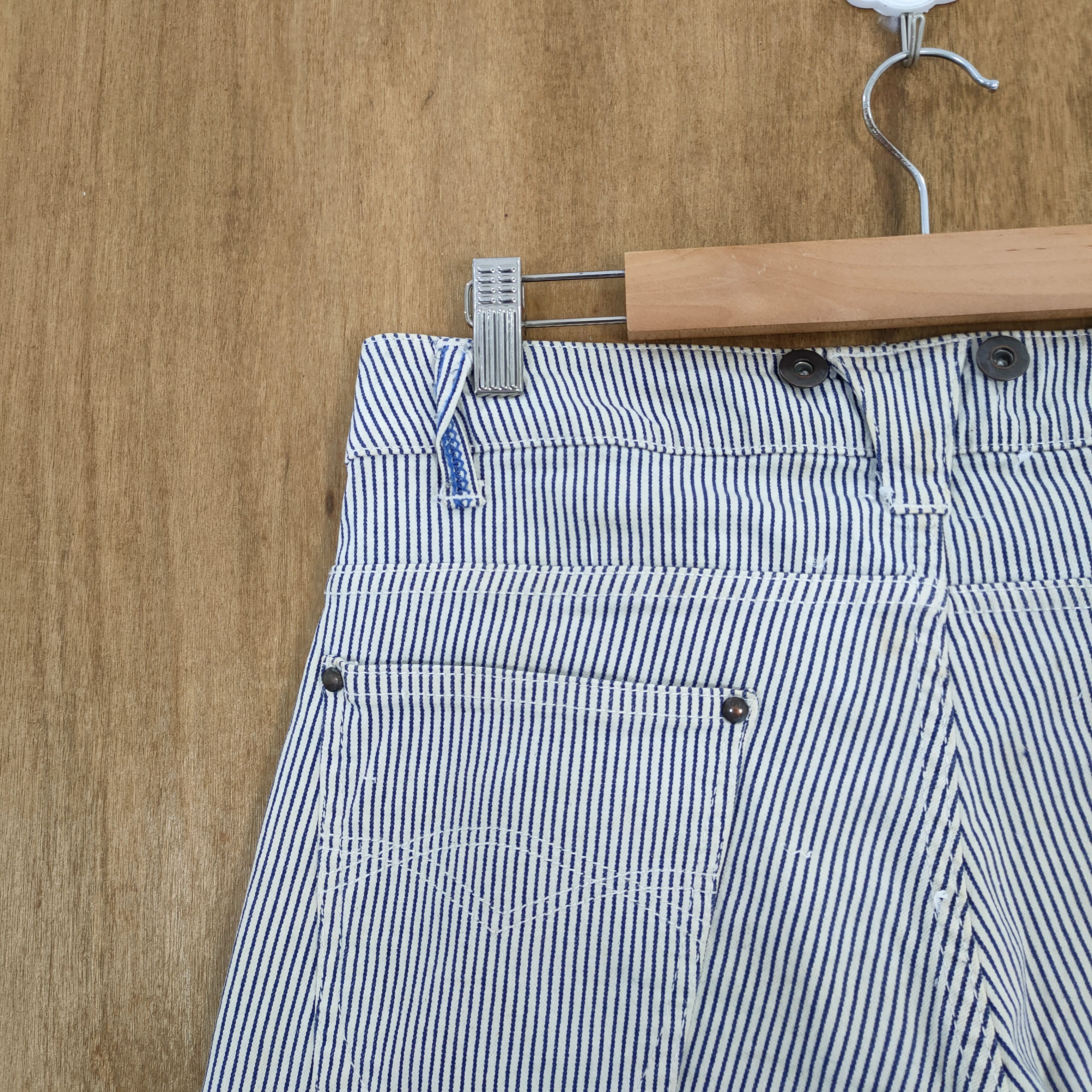 Japanese Brand × OVER THE STRiPES KOJI TACHIYAMA HICKORY STRIPE FADED LOWRISE FLARE PANTS Size US 32 / EU 48 - 11 Thumbnail