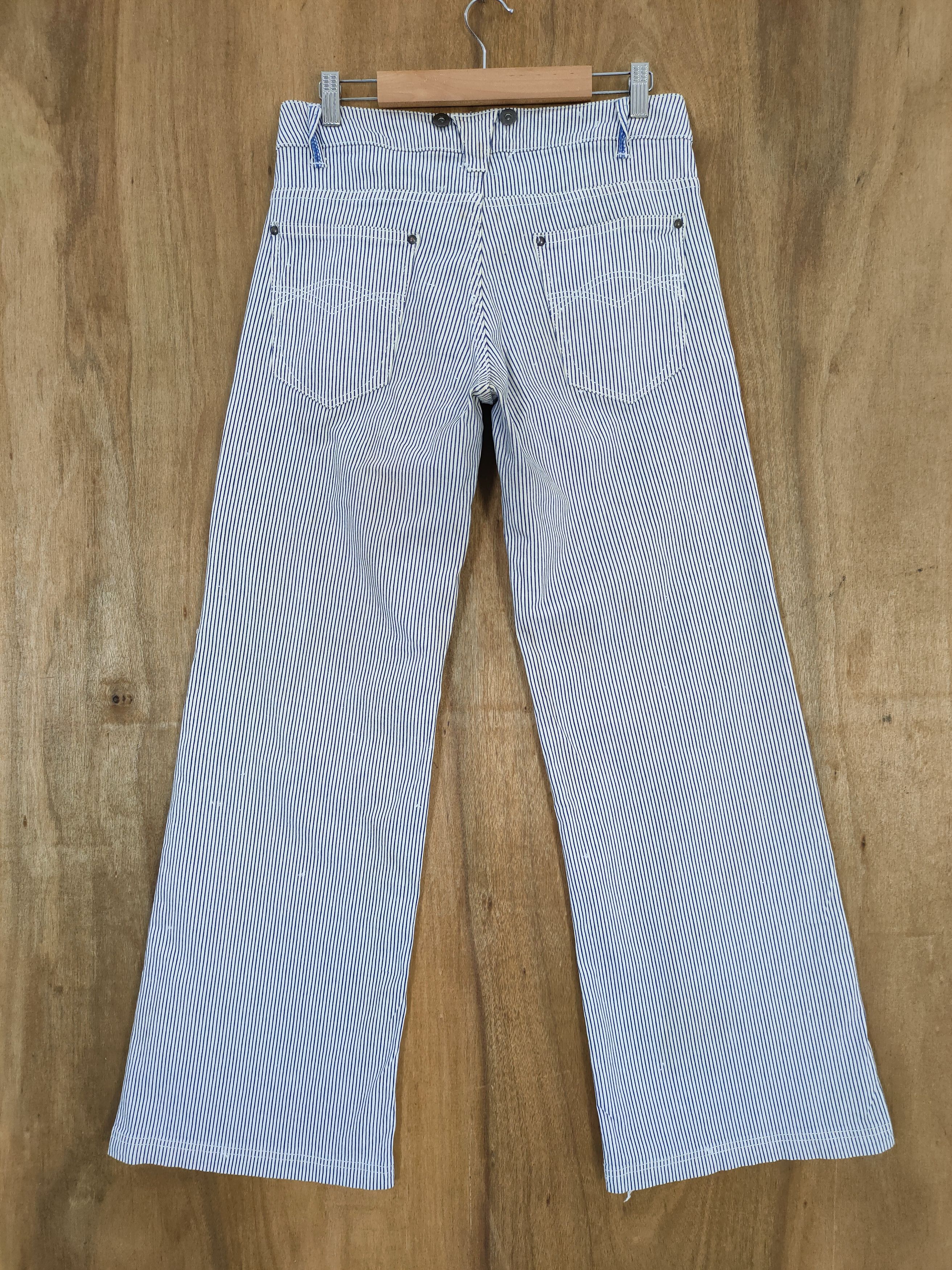 Japanese Brand × OVER THE STRiPES KOJI TACHIYAMA HICKORY STRIPE FADED LOWRISE FLARE PANTS Size US 32 / EU 48 - 8 Thumbnail