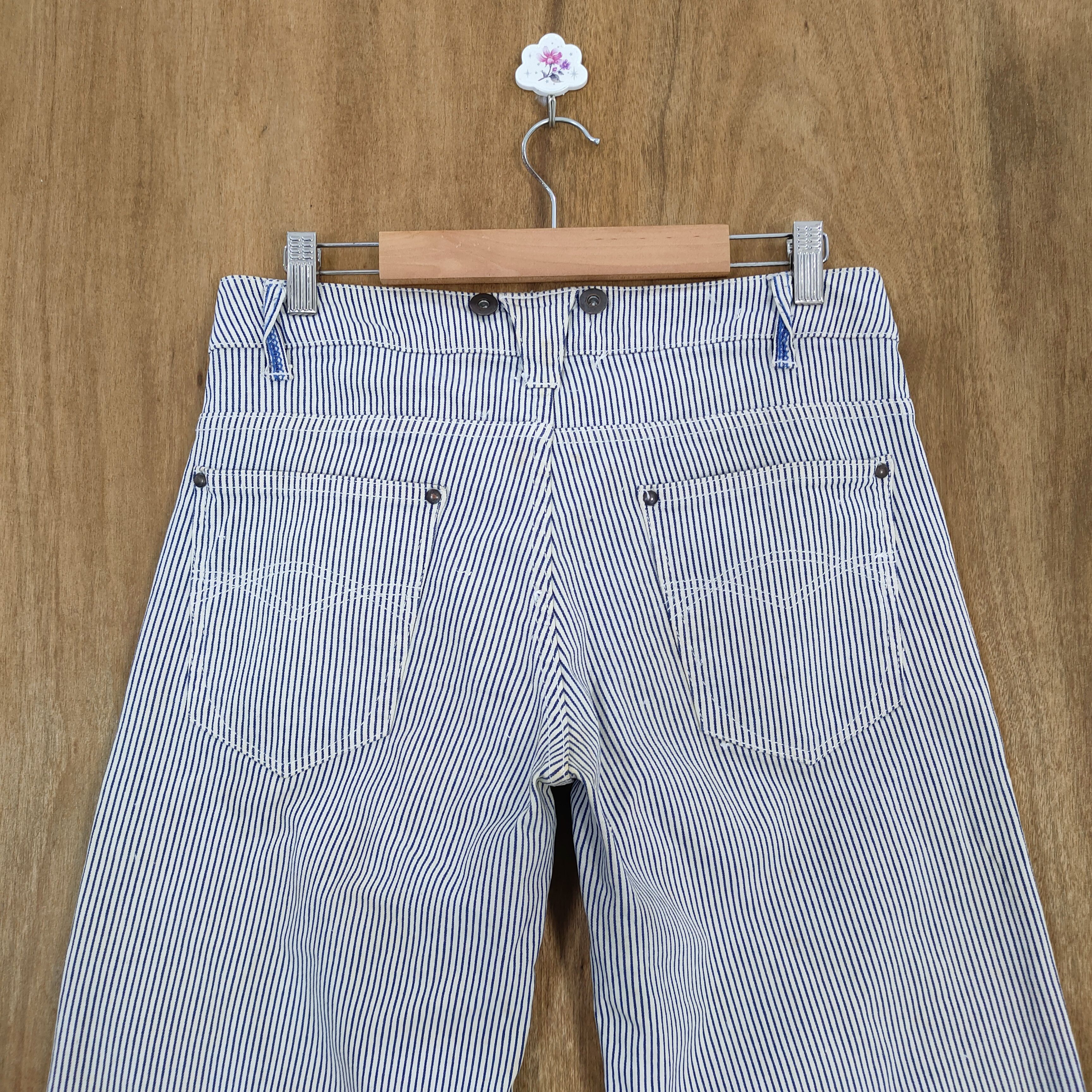 Japanese Brand × OVER THE STRiPES KOJI TACHIYAMA HICKORY STRIPE FADED LOWRISE FLARE PANTS Size US 32 / EU 48 - 9 Thumbnail