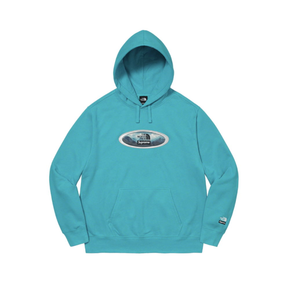 image of Supreme X Tnf Lenticular Mountains Sweatshirt Teal • Xl, Men's