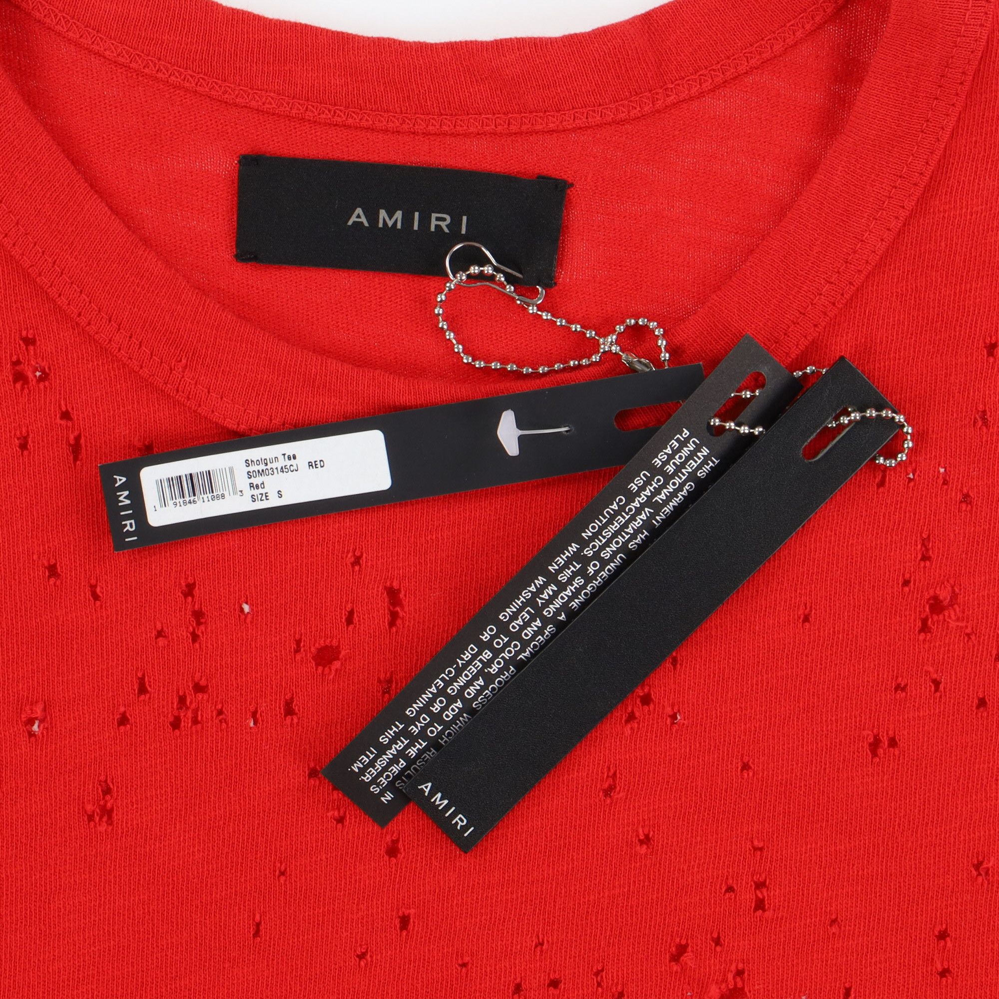 Amiri Red Shotgun Distressed T-Shirt Size US S / EU 44-46 / 1 - 4 Thumbnail