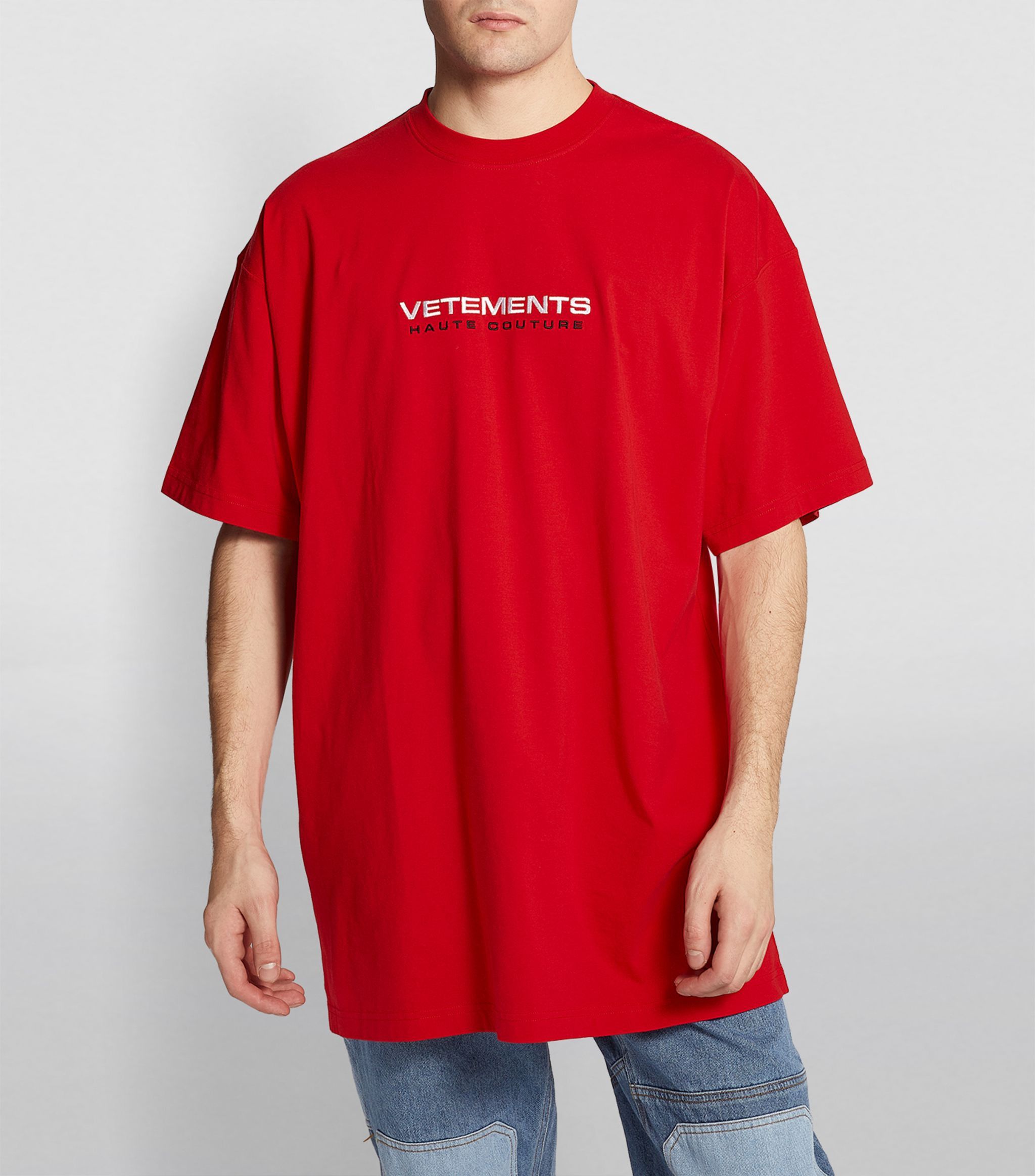 Vetements Red Haute Couture Embroidered Logo T-Shirt Size US XS / EU 42 / 0 - 2 Thumbnail