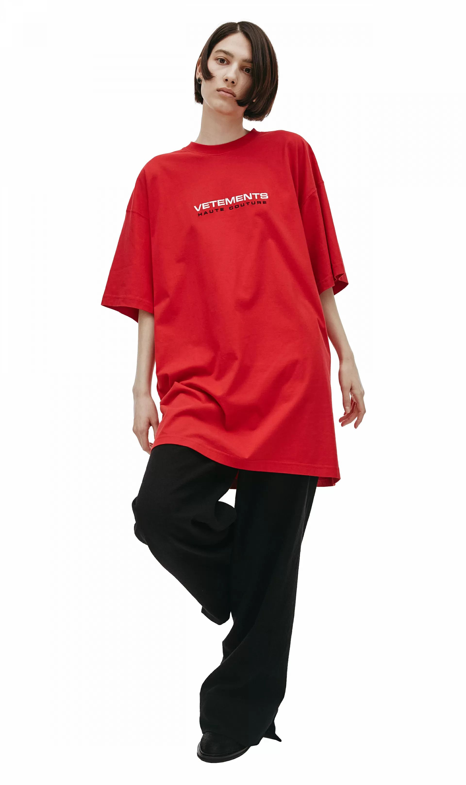 Vetements Red Haute Couture Embroidered Logo T-Shirt Size US XS / EU 42 / 0 - 3 Thumbnail