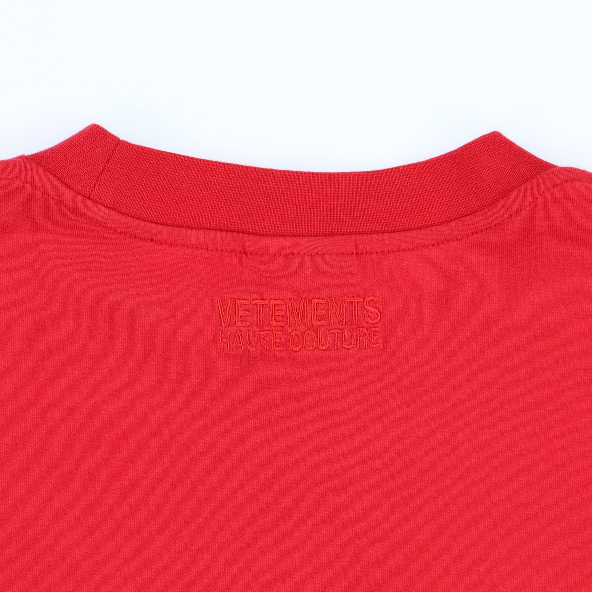 Vetements Red Haute Couture Embroidered Logo T-Shirt Size US XS / EU 42 / 0 - 9 Thumbnail