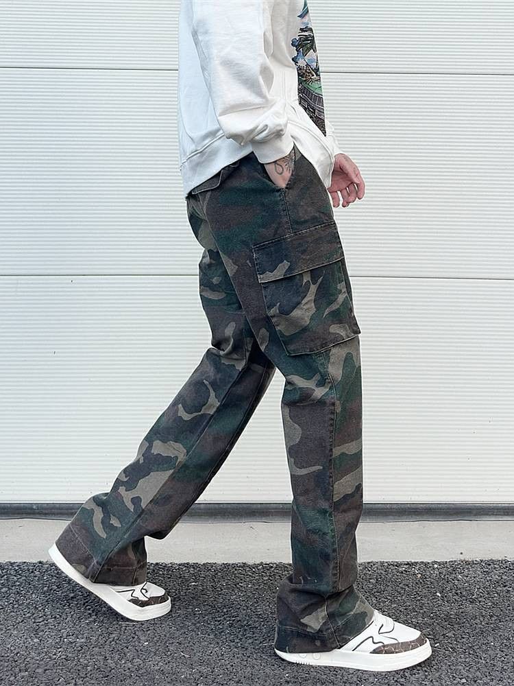 Other washed faded skate hiphop camo cargo flared pants Size US 32 / EU 48 - 3 Thumbnail
