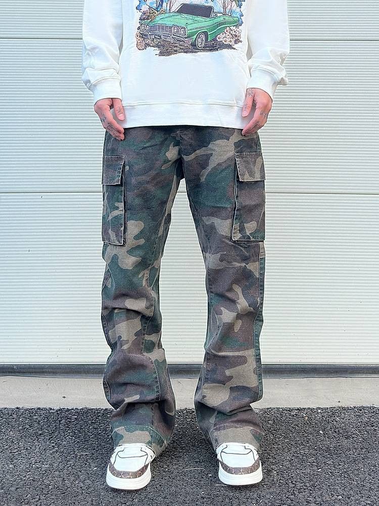 Other washed faded skate hiphop camo cargo flared pants Size US 32 / EU 48 - 4 Thumbnail