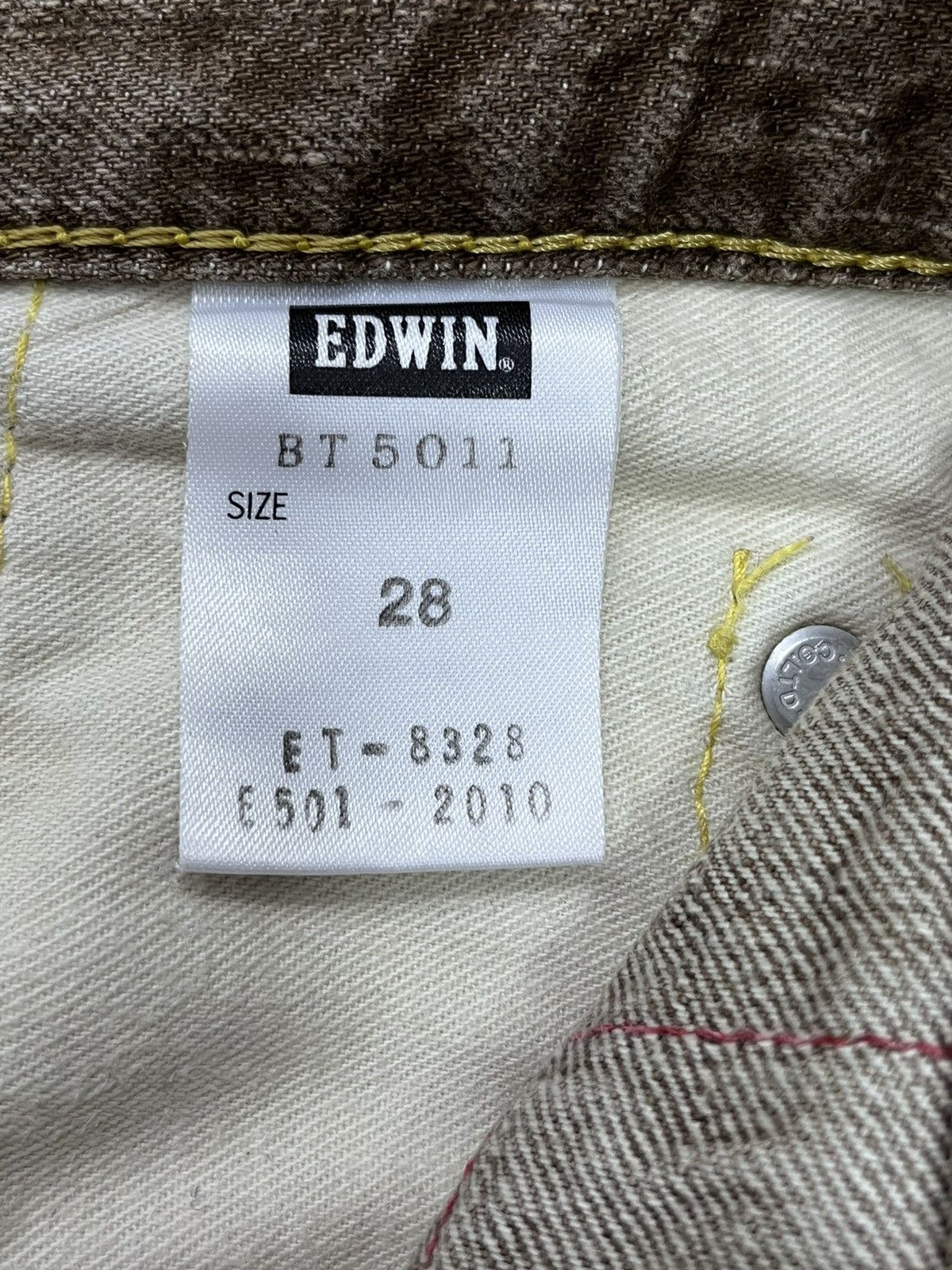 Edwin × Vintage EDWIN JAPAN🔥90’s Distressed Bleach Brown Minimalist Flare💥 Size US 29 - 9 Thumbnail