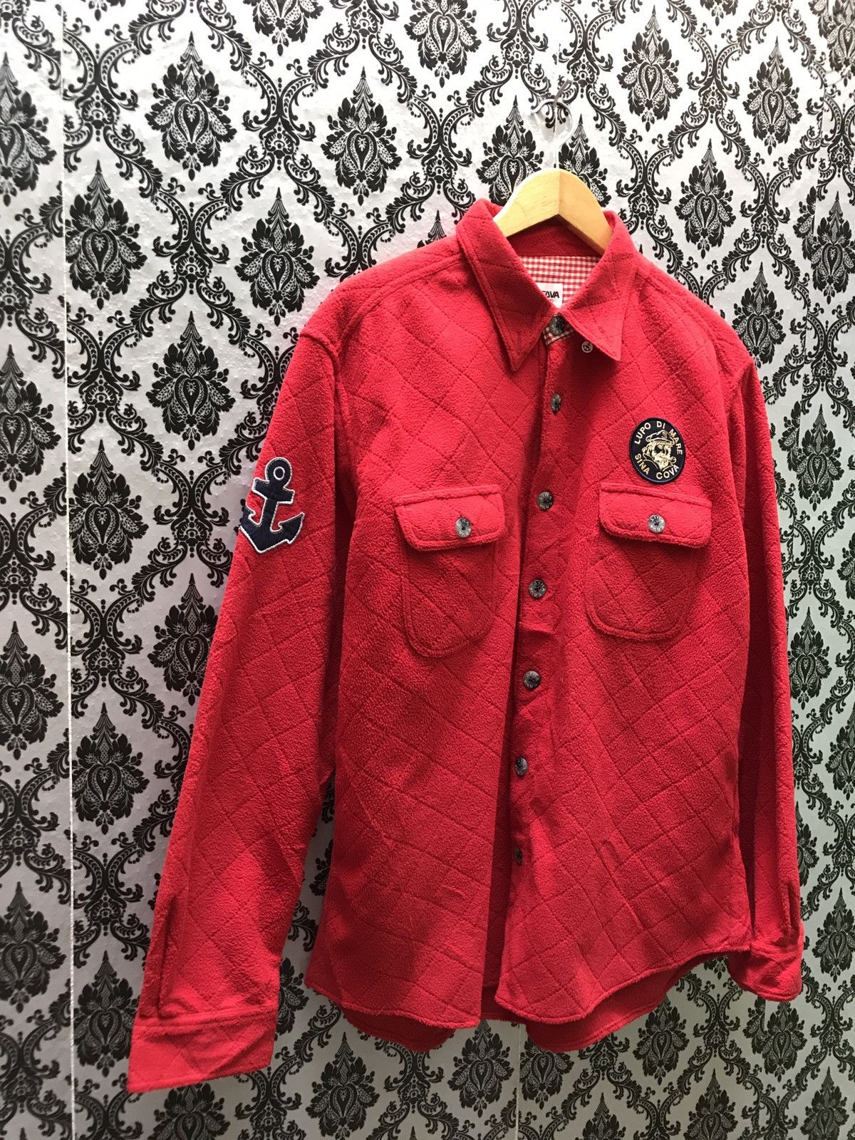 Japanese Brand SINA COVA LUPO DI MARE FLEECE BUTTON SHIRT MADE IN JAPAN Size US L / EU 52-54 / 3 - 4 Thumbnail