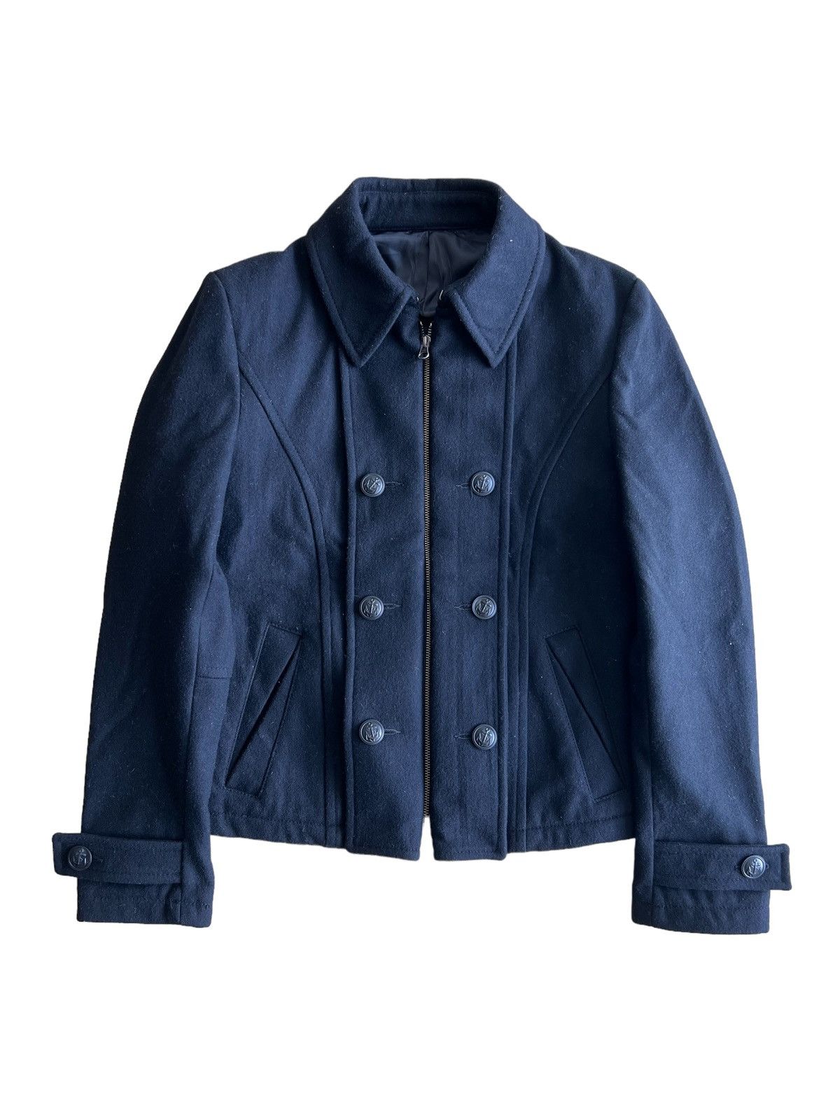 image of Military x Ppfm Grail90S Ppfm Repro Wool Blend Navy Officer Jacket, Men's (Size Medium)