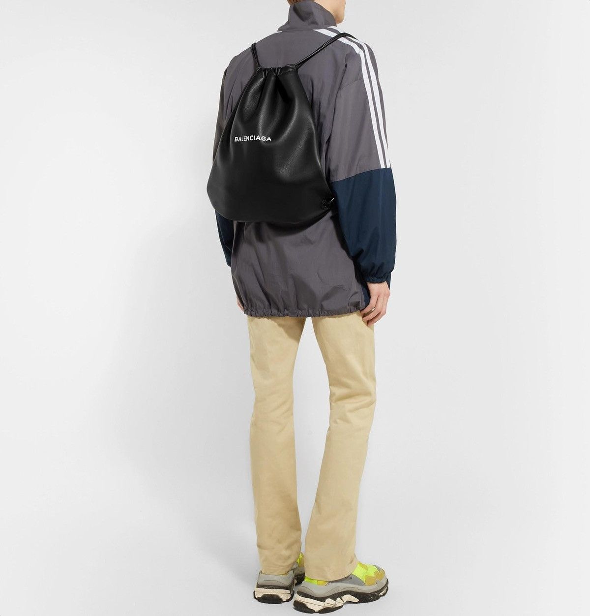 Balenciaga BALENCIAGA Leather Drawstring Backpack Bag Size ONE SIZE - 1 Thumbnail