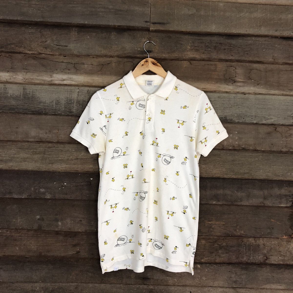 Peanuts × Vintage Peanuts fullprint White Collar Shirt #5600 Size M / US 6-8 / IT 42-44 - 3 Thumbnail
