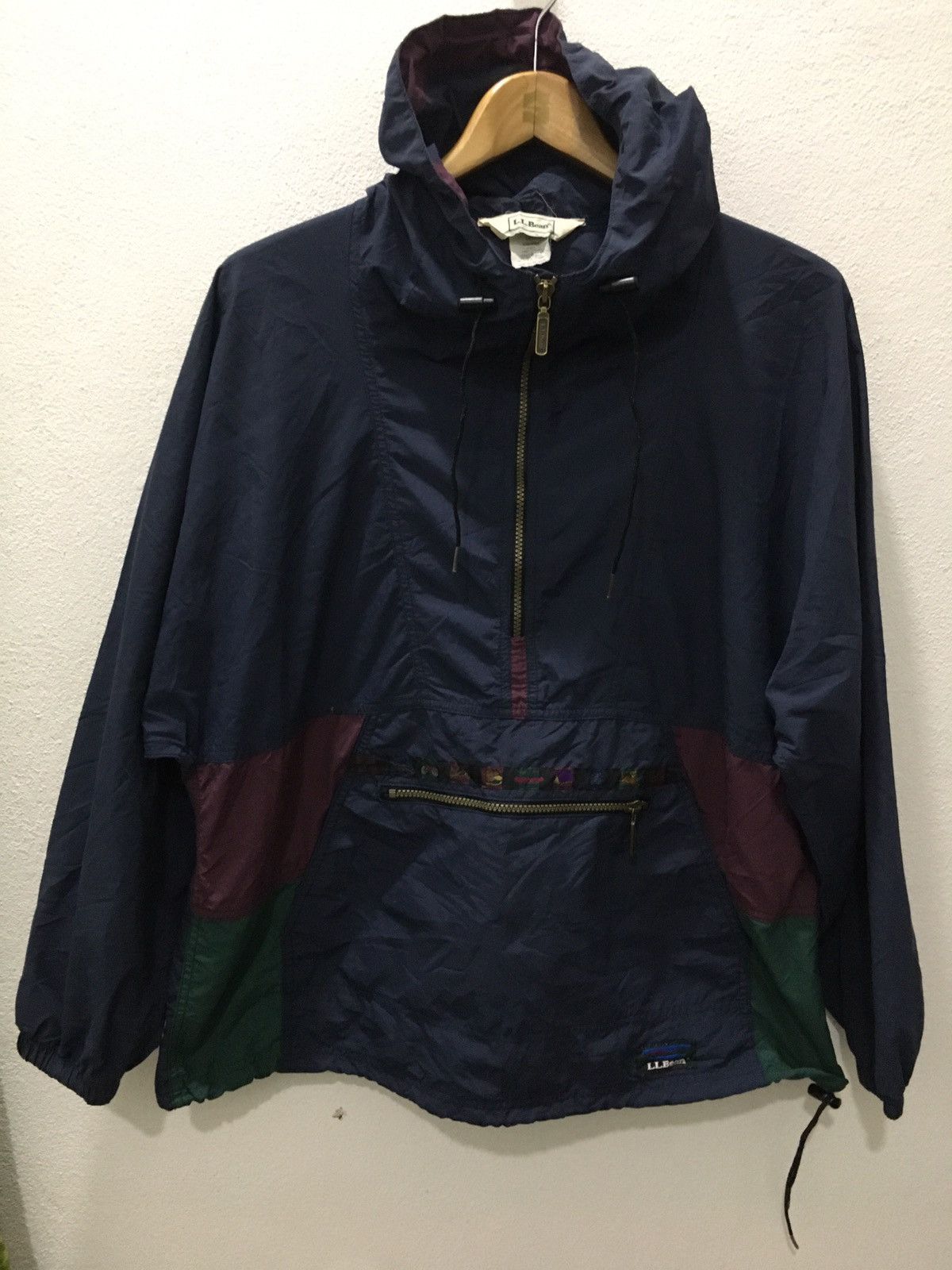 L.L. Bean × Vintage Vtg L.L Bean anorak hoodie windbreaker jacket Size L / US 10 / IT 46 - 1 Thumbnail