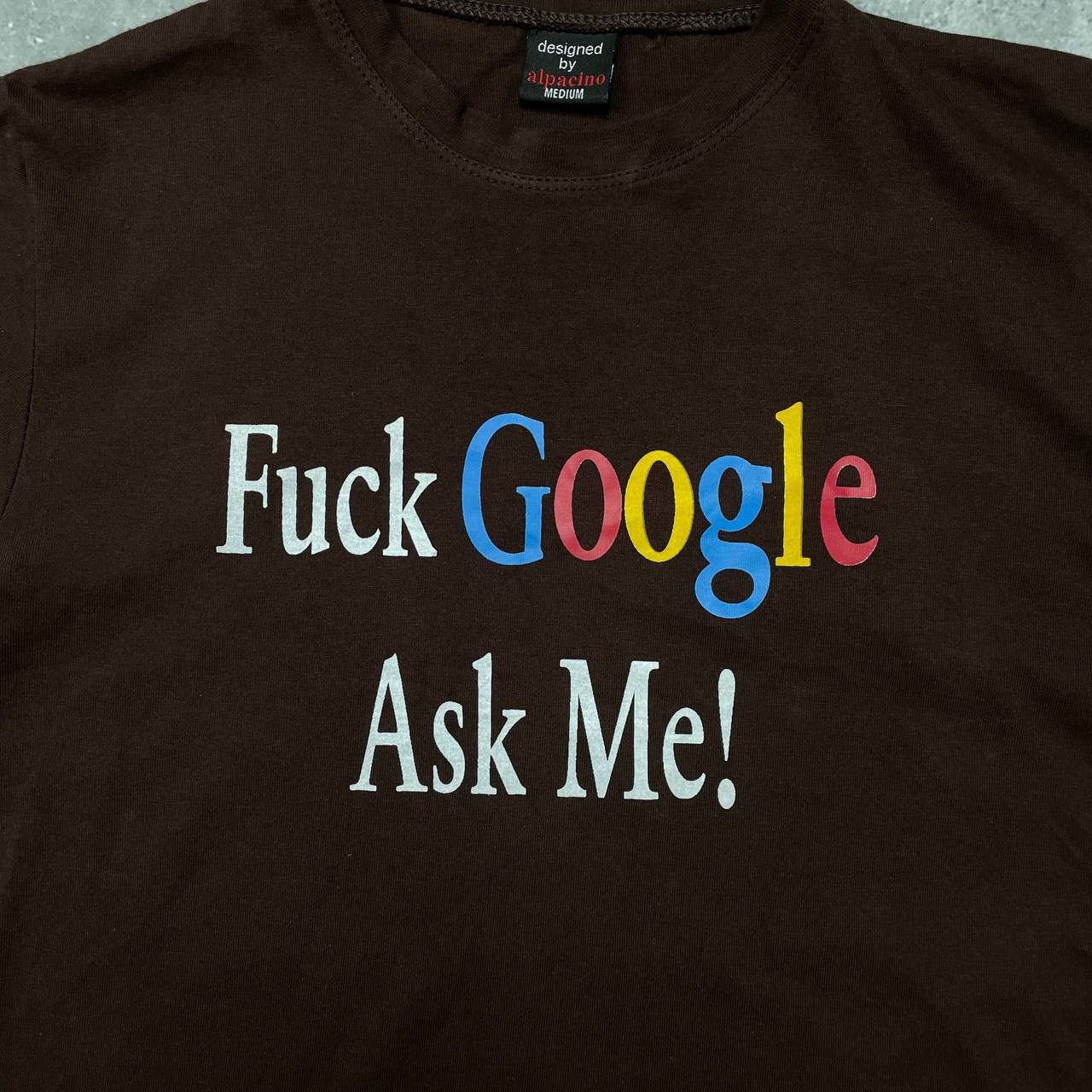 Other Vintage Y2K Fuck Google Ask Me Humor T Shirt Brown Size US M / EU 48-50 / 2 - 3 Thumbnail