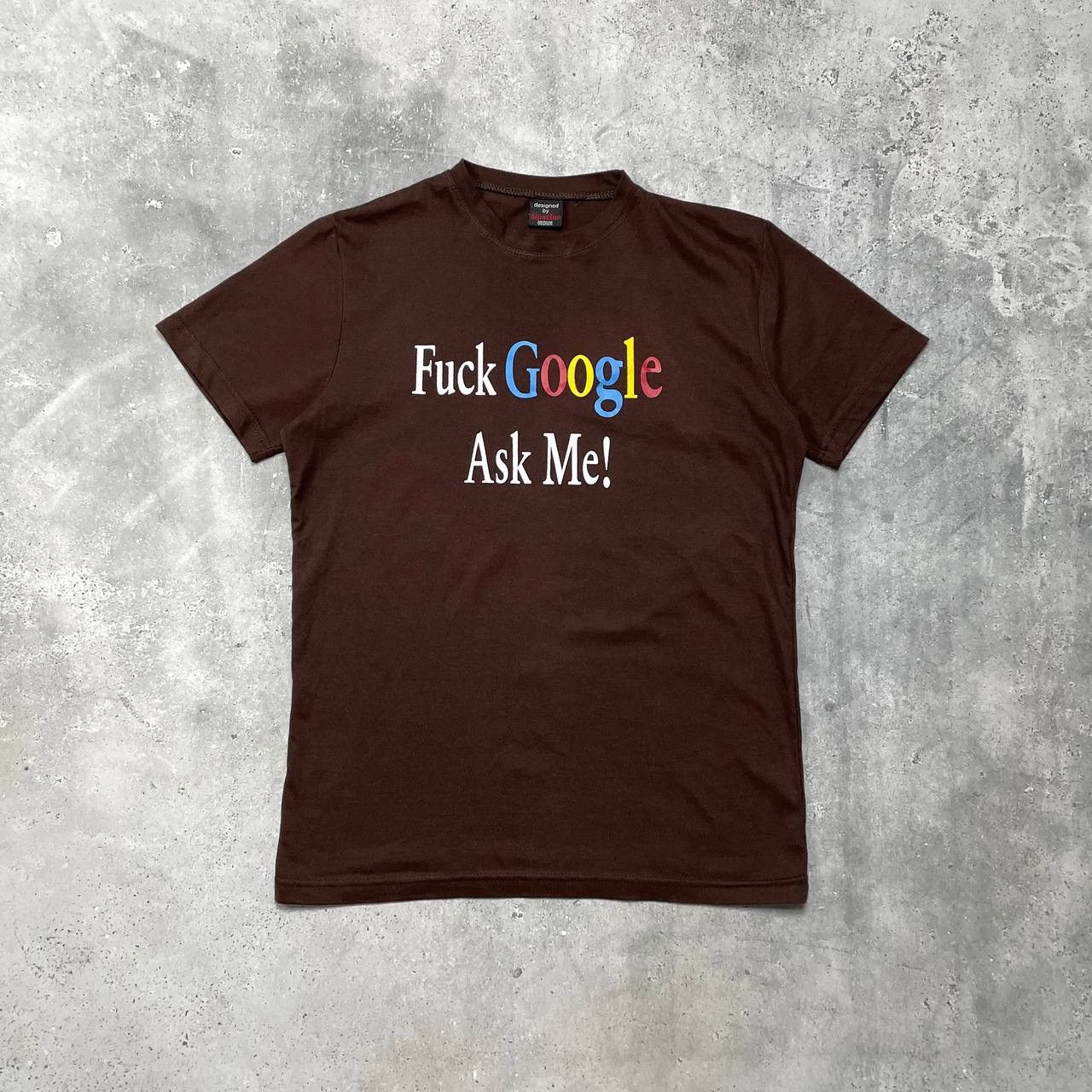 Other Vintage Y2K Fuck Google Ask Me Humor T Shirt Brown Size US M / EU 48-50 / 2 - 1 Thumbnail