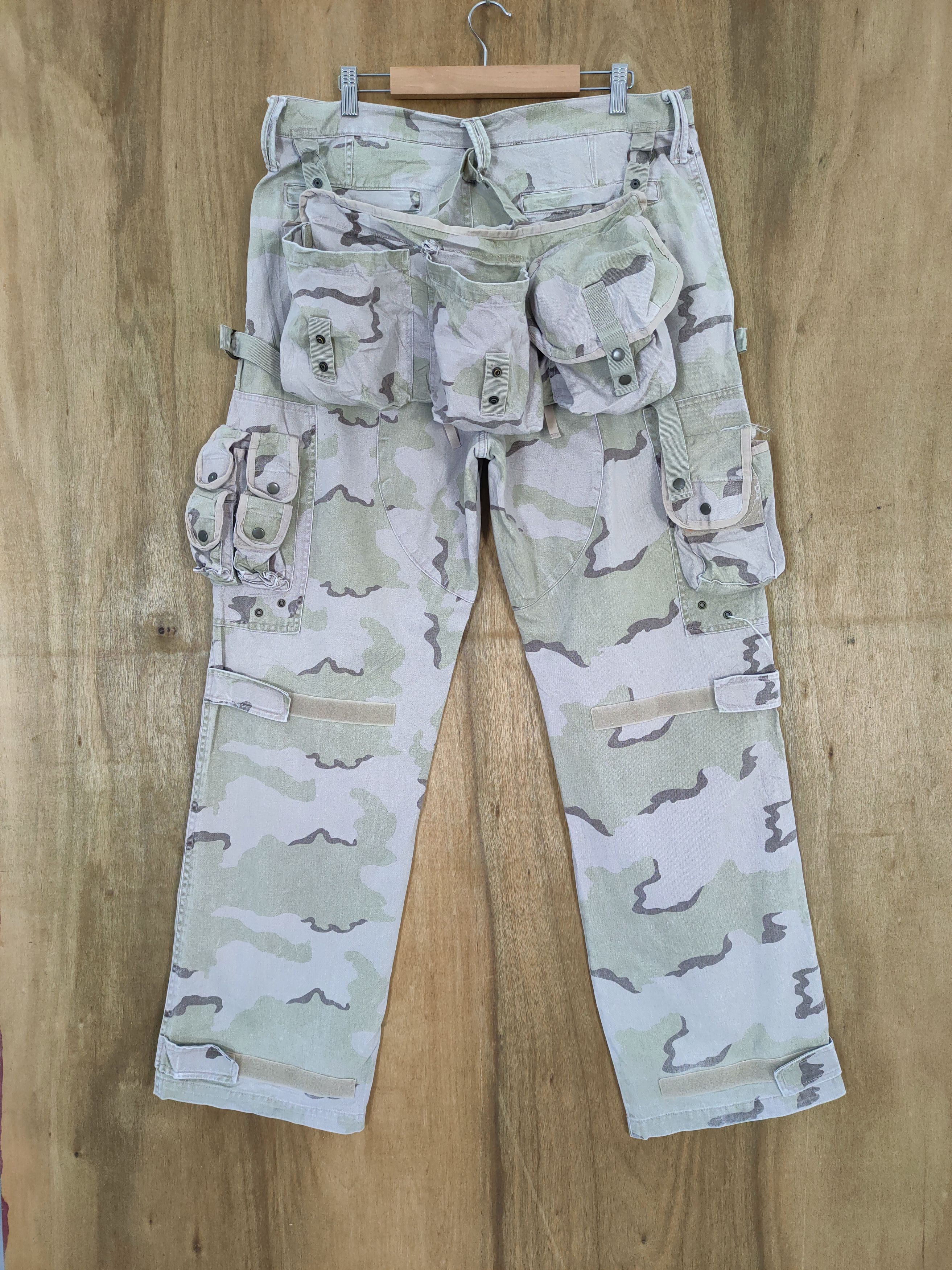 VINTAGE TROUSERS MAN CAMO MILITARY WAIST BAG CARGO PANTS