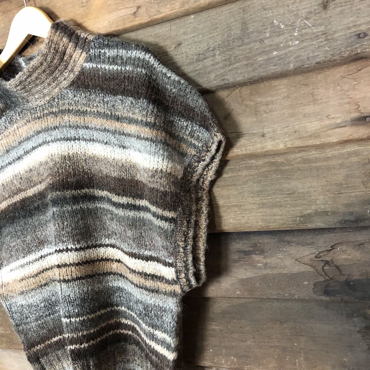 Homespun Knitwear × Japanese Brand × OVER THE STRiPES Donnez Mei Knitwear mohair japan stripe #087B Size US M / EU 48-50 / 2 - 5 Thumbnail