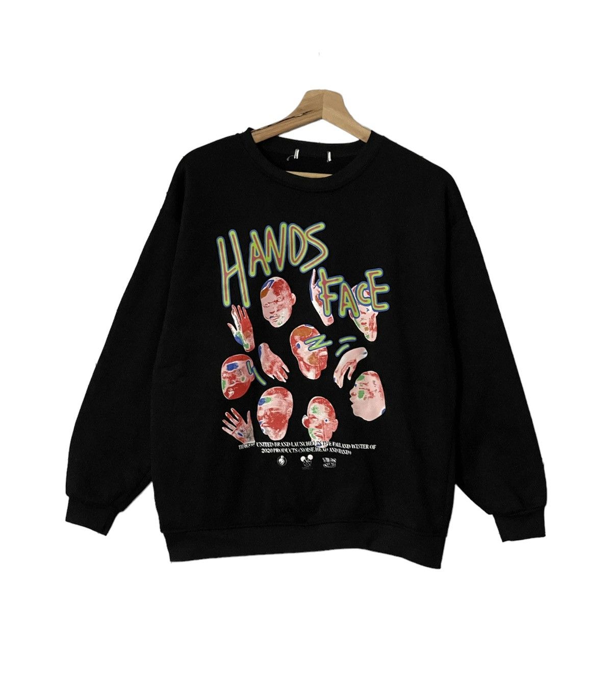 Japanese Brand × Vintage Vintage Hand Face Big Logo Art Design Printed Sweatshirt Size US M / EU 48-50 / 2 - 1 Thumbnail