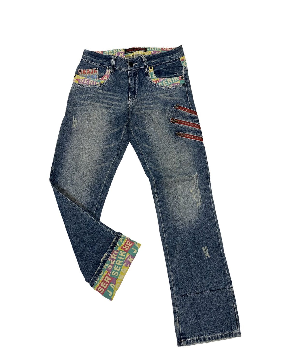 Japanese Brand × Vintage Vintage Jack Serika Crafted With Expert Artist Work Denim Size US 31 - 1 Thumbnail