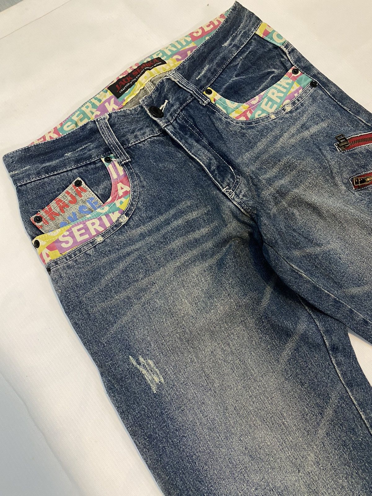 Japanese Brand × Vintage Vintage Jack Serika Crafted With Expert Artist Work Denim Size US 31 - 5 Thumbnail