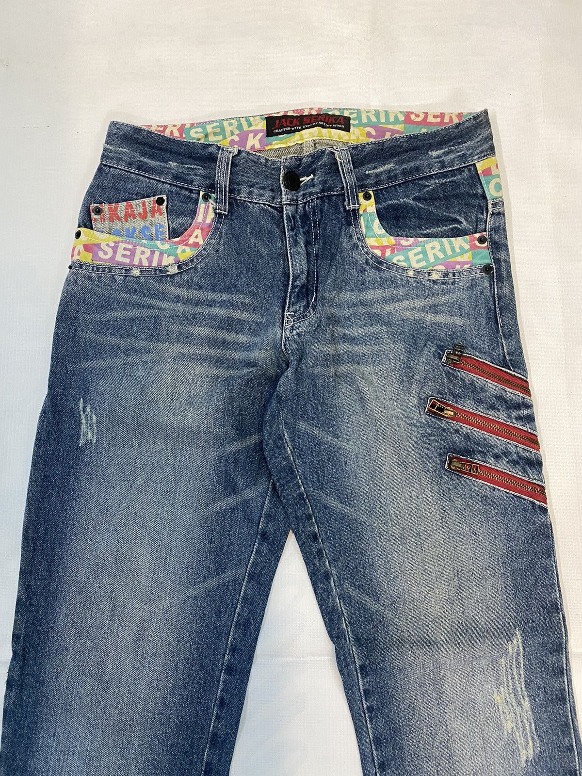 Japanese Brand × Vintage Vintage Jack Serika Crafted With Expert Artist Work Denim Size US 31 - 3 Thumbnail