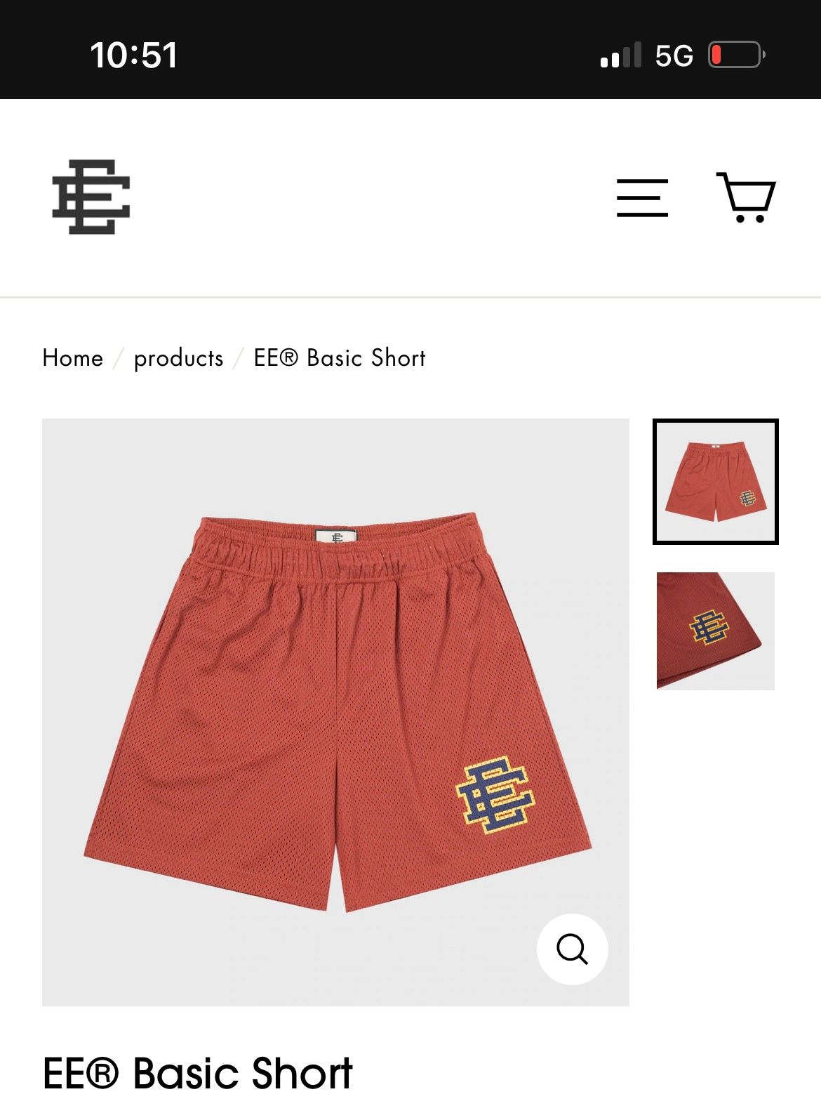 Pre-owned Eric Emanuel Cinnabar Shorts Medium