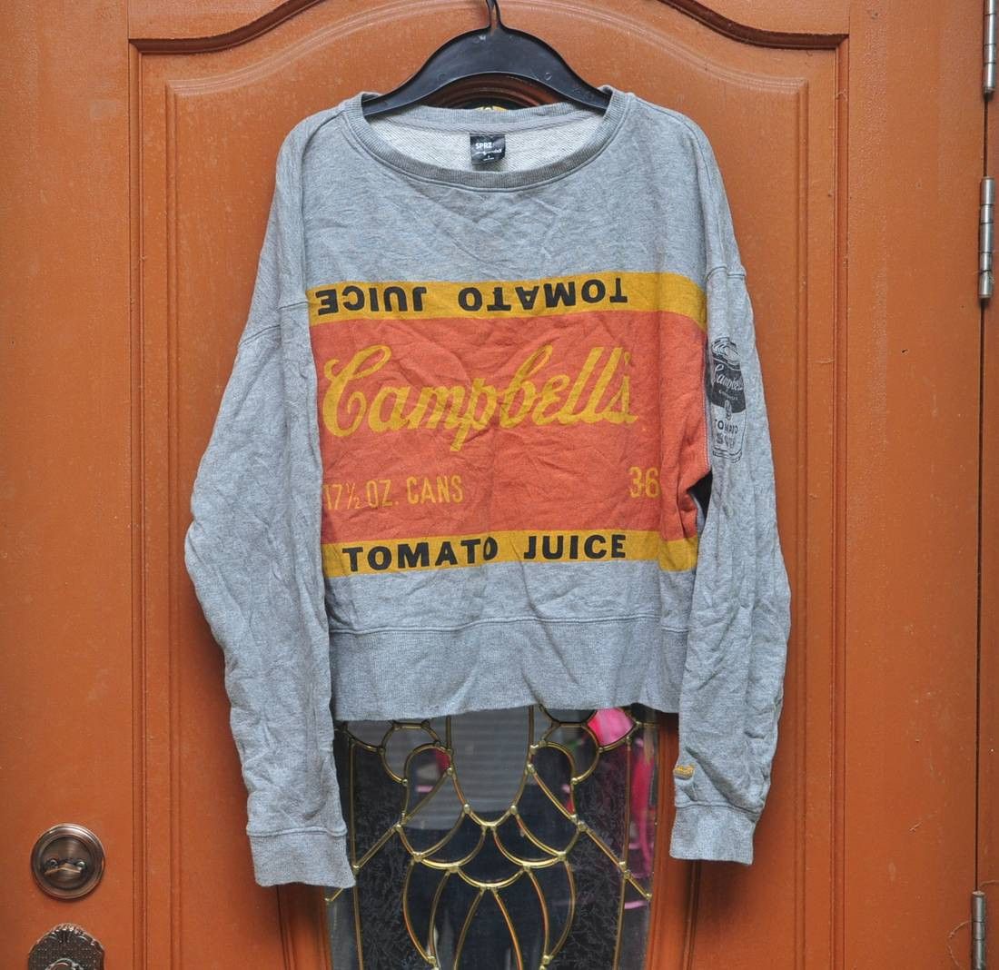 image of Vintage Andy Warhol Campbell Sweatshirt Travis Scott Style in Grey, Men's (Size Medium)