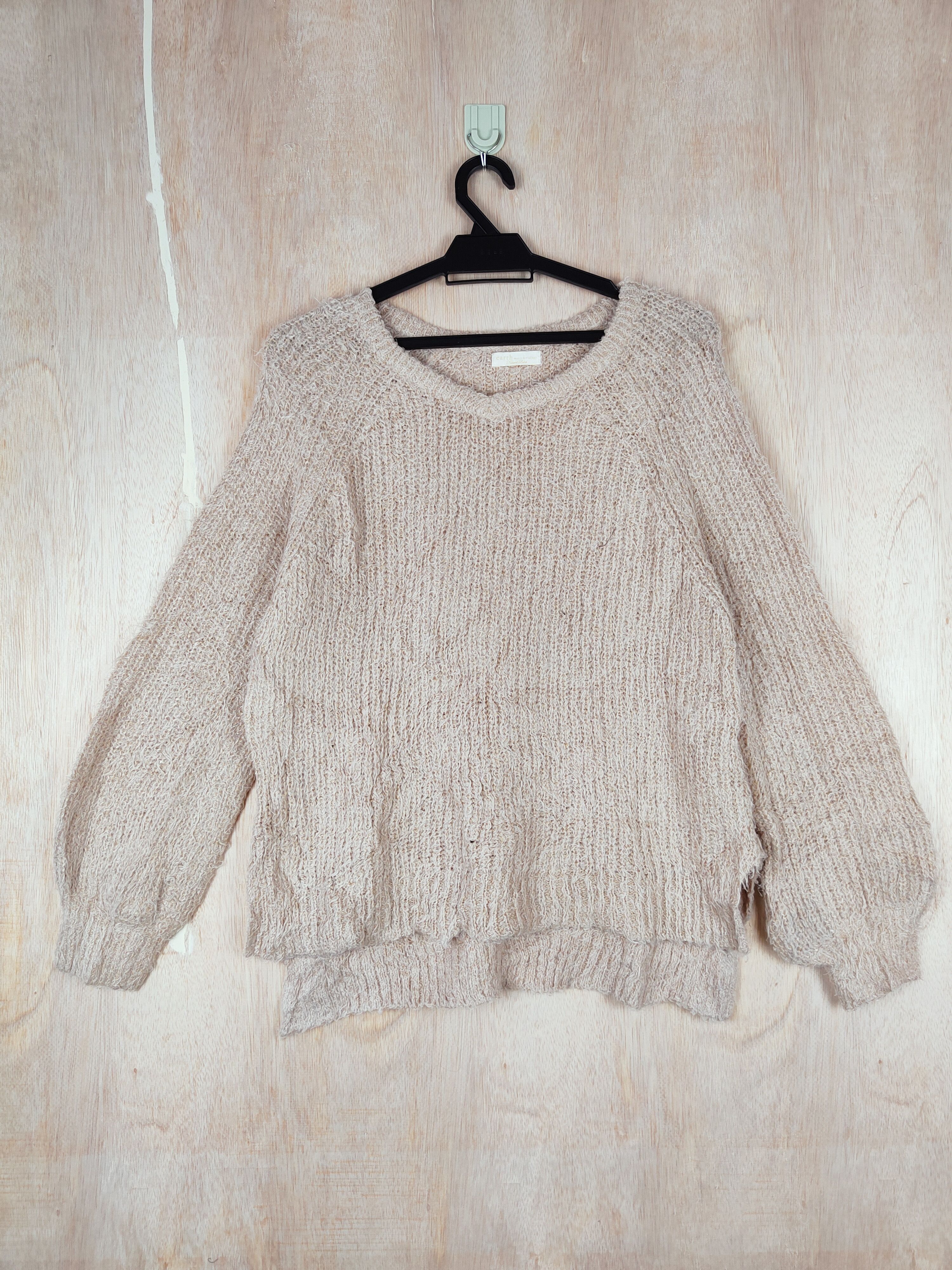 Homespun Knitwear × Japanese Brand Earth Music&Ecology Beige Mohair Knitwear #S254 Size US S / EU 44-46 / 1 - 1 Thumbnail