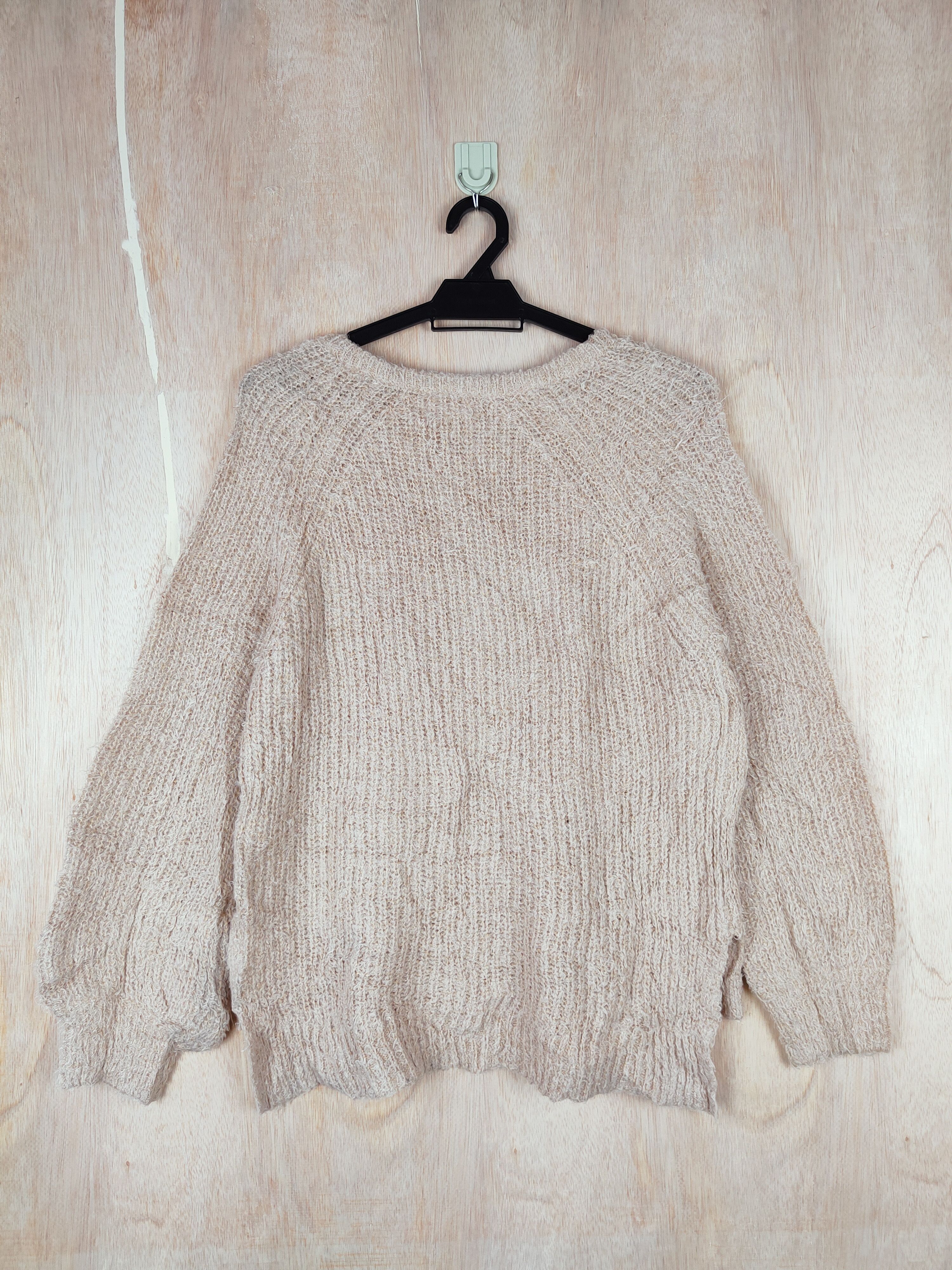 Homespun Knitwear × Japanese Brand Earth Music&Ecology Beige Mohair Knitwear #S254 Size US S / EU 44-46 / 1 - 5 Thumbnail