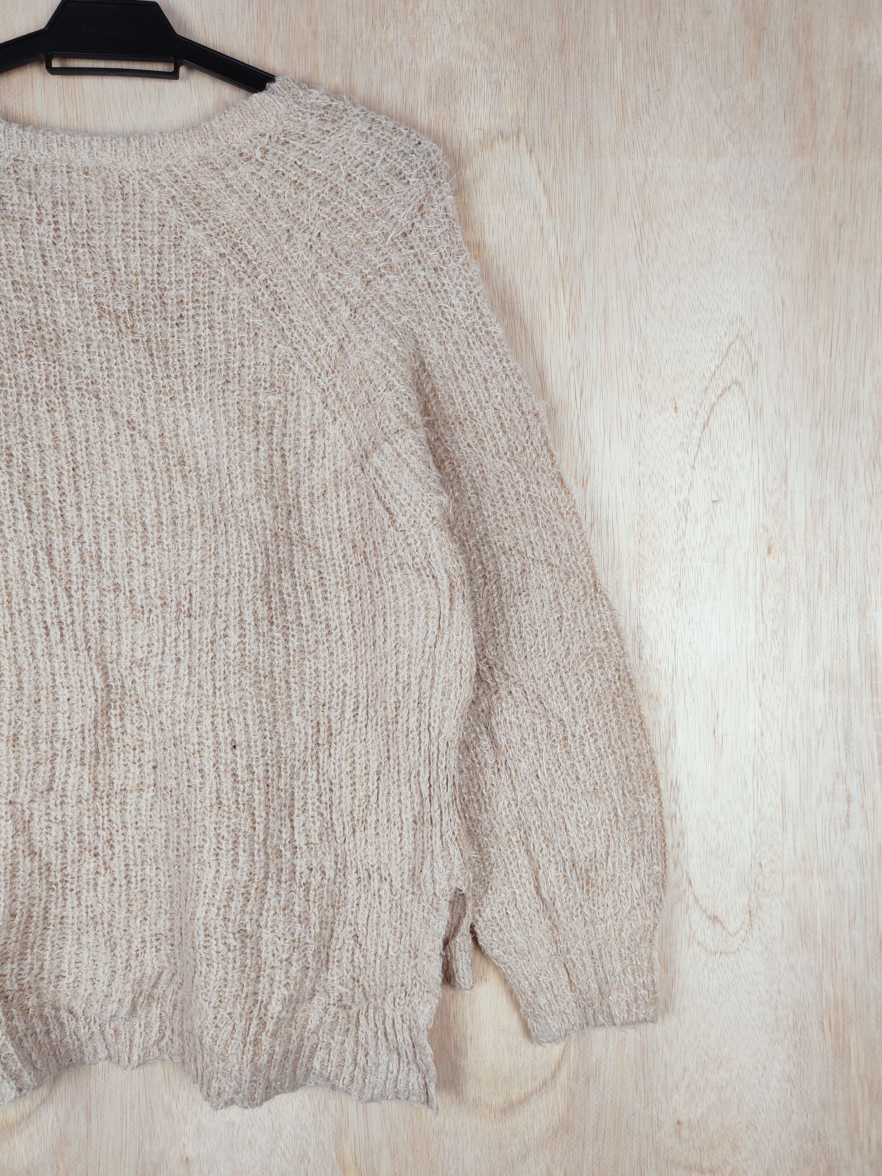 Homespun Knitwear × Japanese Brand Earth Music&Ecology Beige Mohair Knitwear #S254 Size US S / EU 44-46 / 1 - 7 Thumbnail