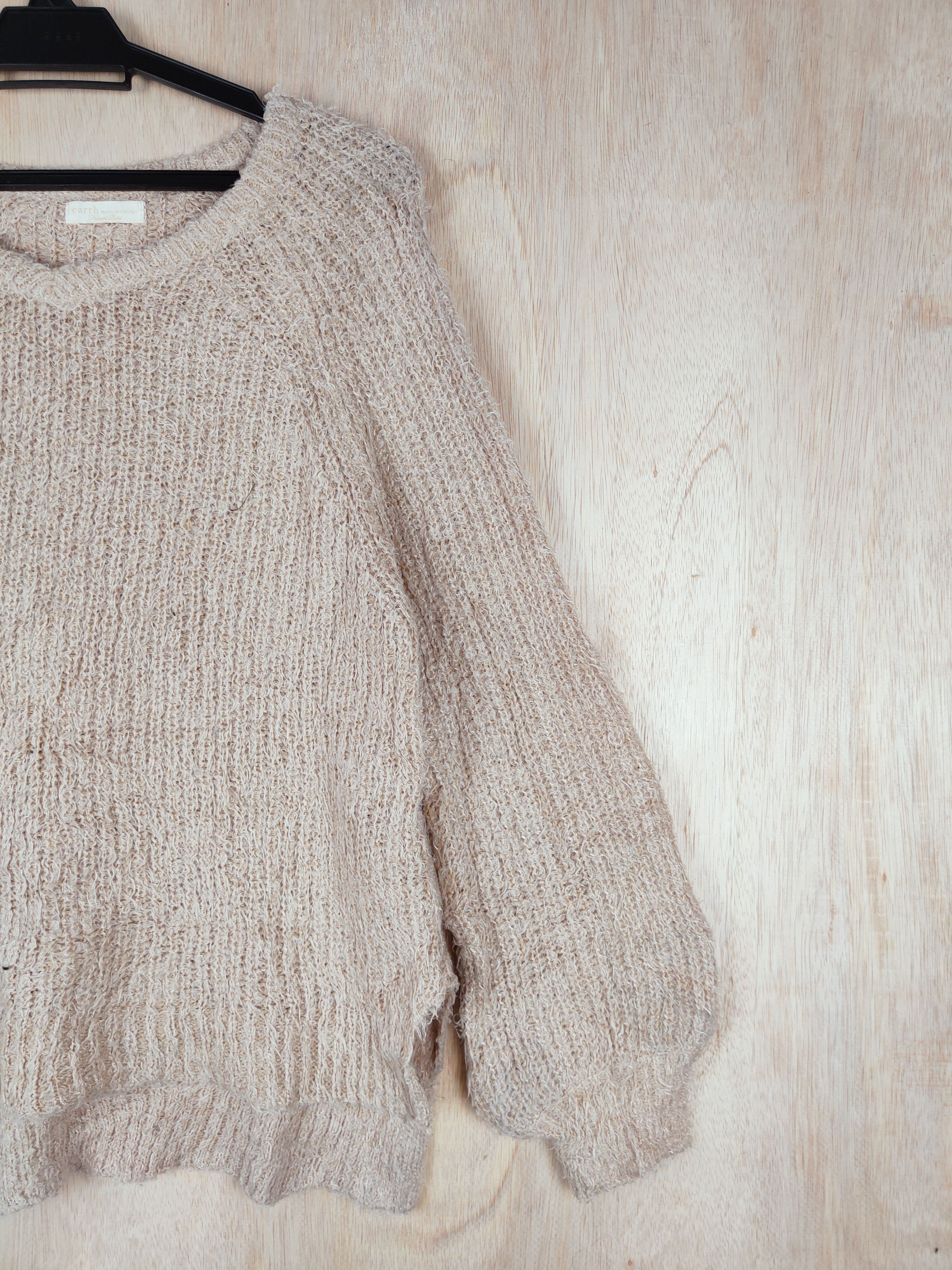 Homespun Knitwear × Japanese Brand Earth Music&Ecology Beige Mohair Knitwear #S254 Size US S / EU 44-46 / 1 - 4 Thumbnail