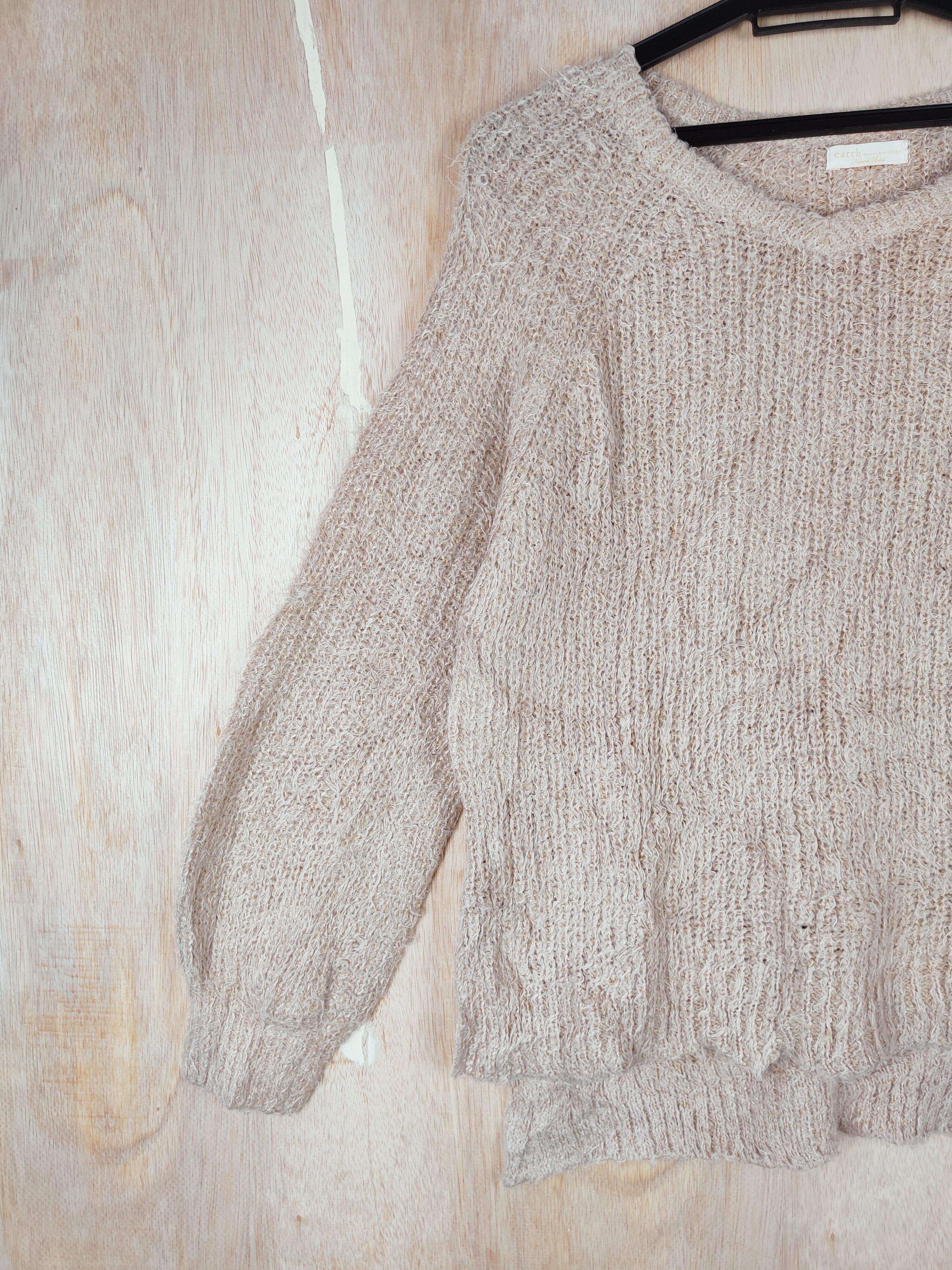 Homespun Knitwear × Japanese Brand Earth Music&Ecology Beige Mohair Knitwear #S254 Size US S / EU 44-46 / 1 - 3 Thumbnail