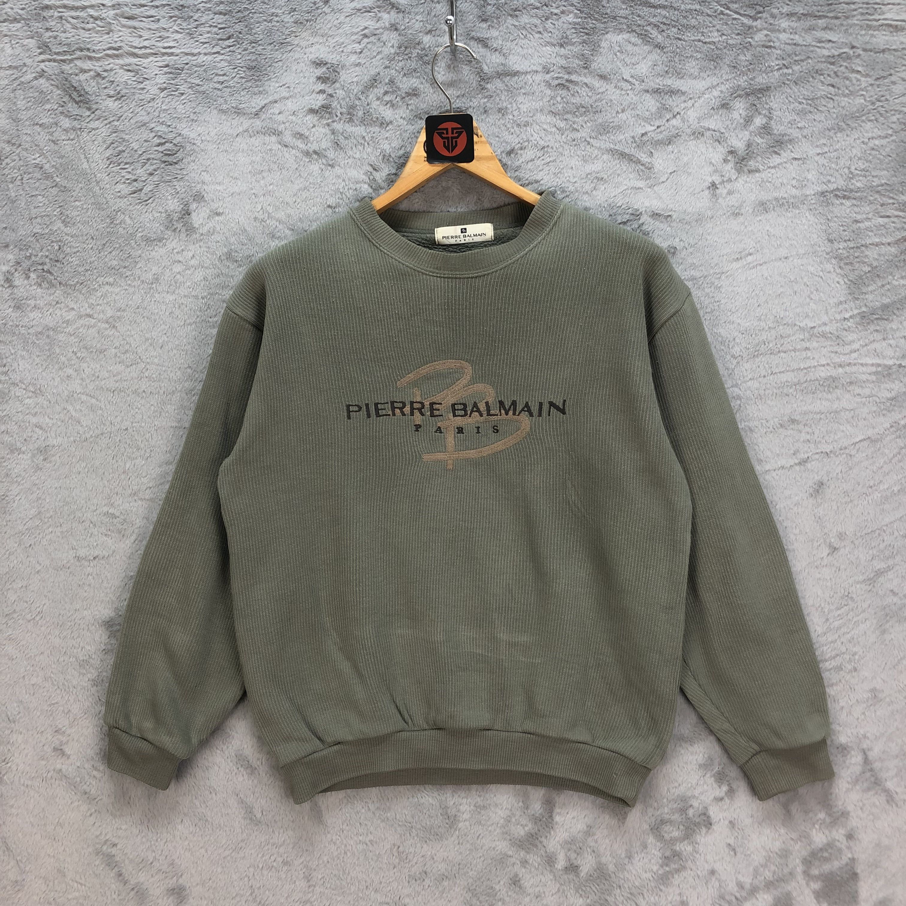 Pierre Balmain Pierre Balmain Paris Embroidery Big Logo Sweatshirt #6201-53 Size US S / EU 44-46 / 1 - 1 Thumbnail