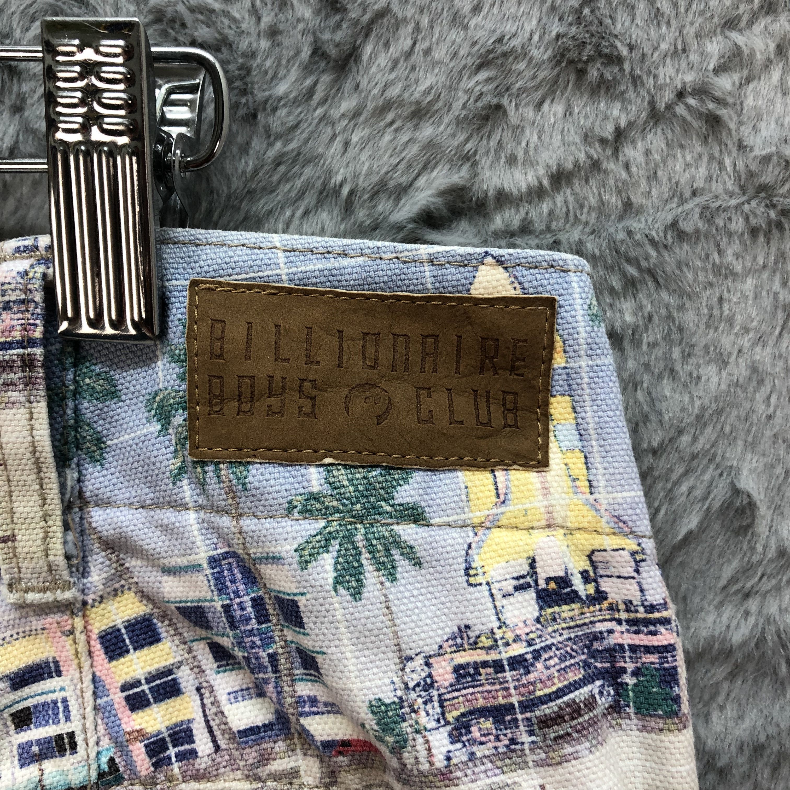 Billionaire Boys Club TRASHED🔥 BBC Beach Printed Shorts Denim #6213-54 Size US 37 - 13 Thumbnail