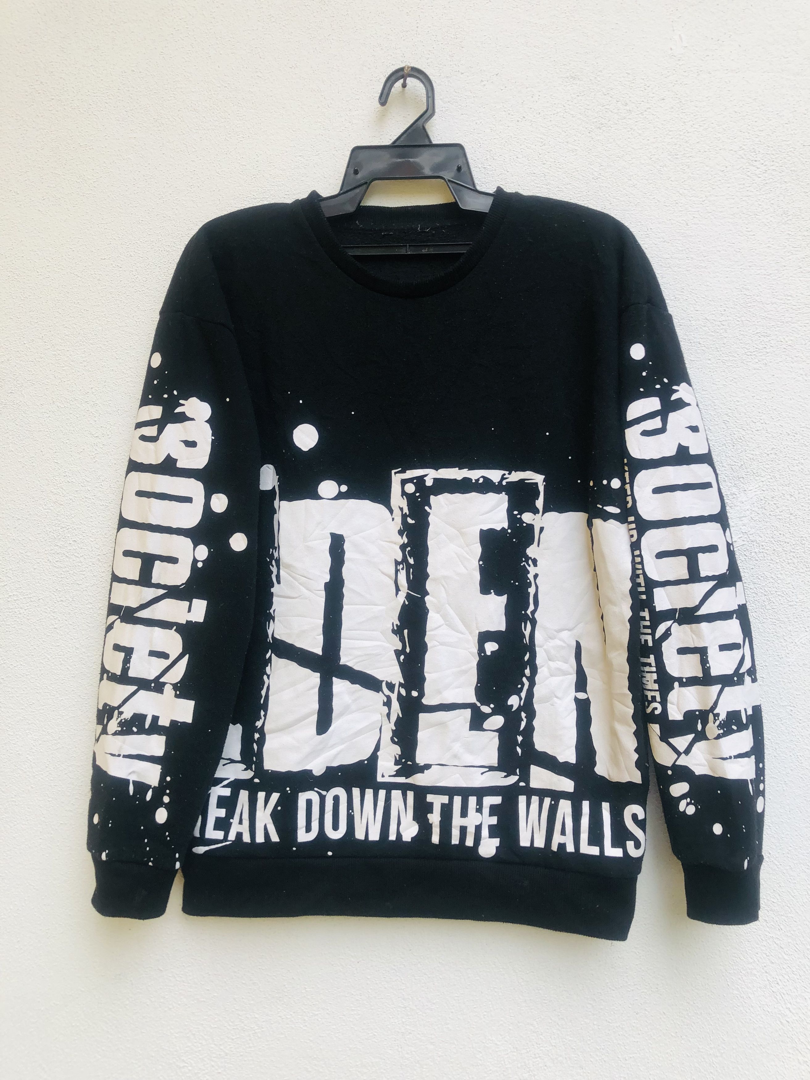 image of Vintage Eden Society Breakdown The Walls Sweatshirt in Black, Men's (Size Large)